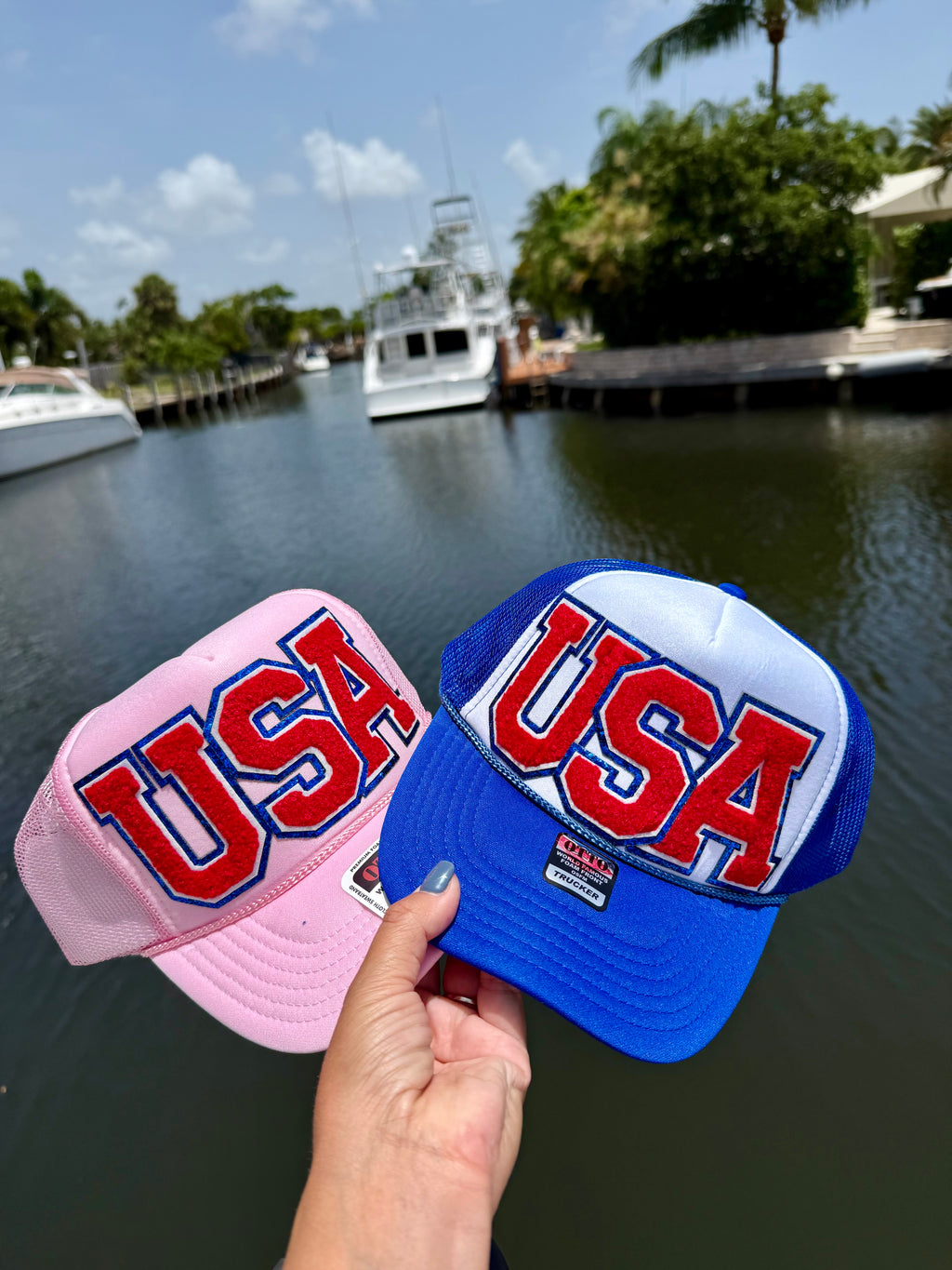 USA Patch Trucker Hat - BFF Here