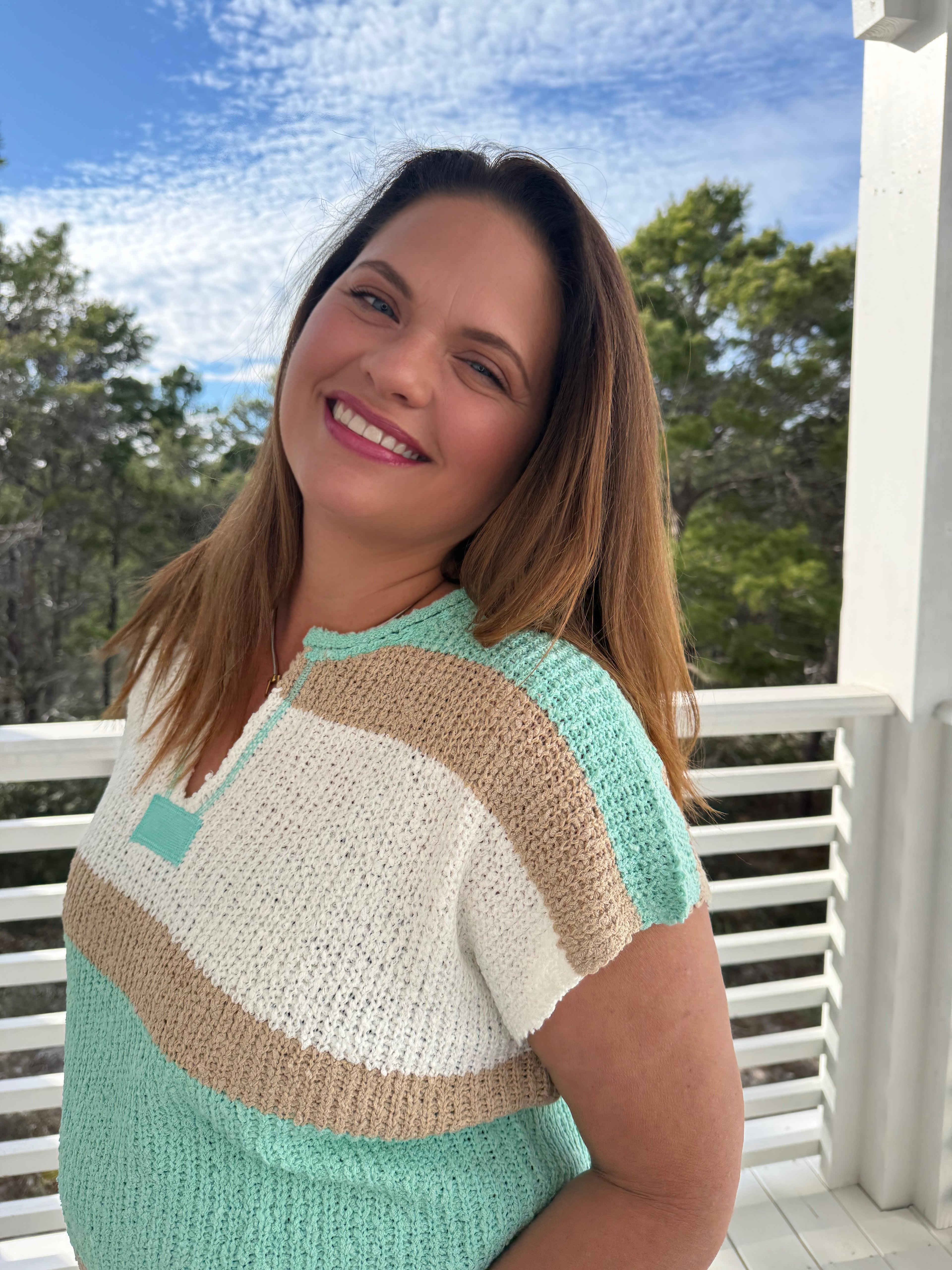 Short Sleeve Color Block Stripe Top by Sew In Love (Ships 2-3 weeks) - BFF Here