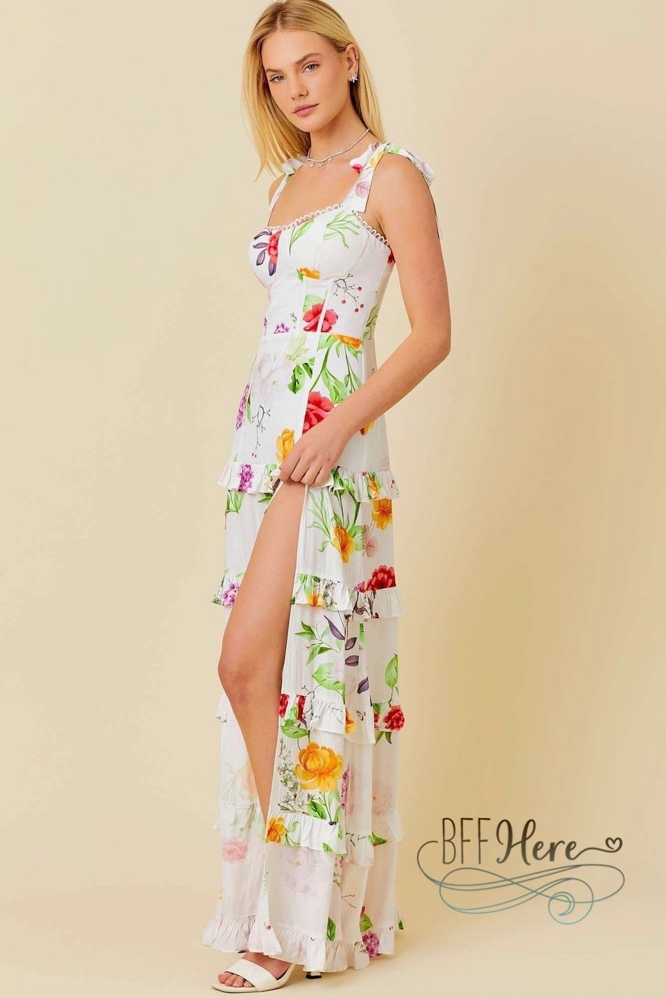 maxi dress garden party Garden Party Maxi Dress - White - restock!