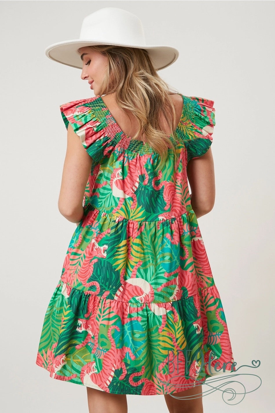 Jungle Majesty: Tropical Tiger Print Dress - BFF Here