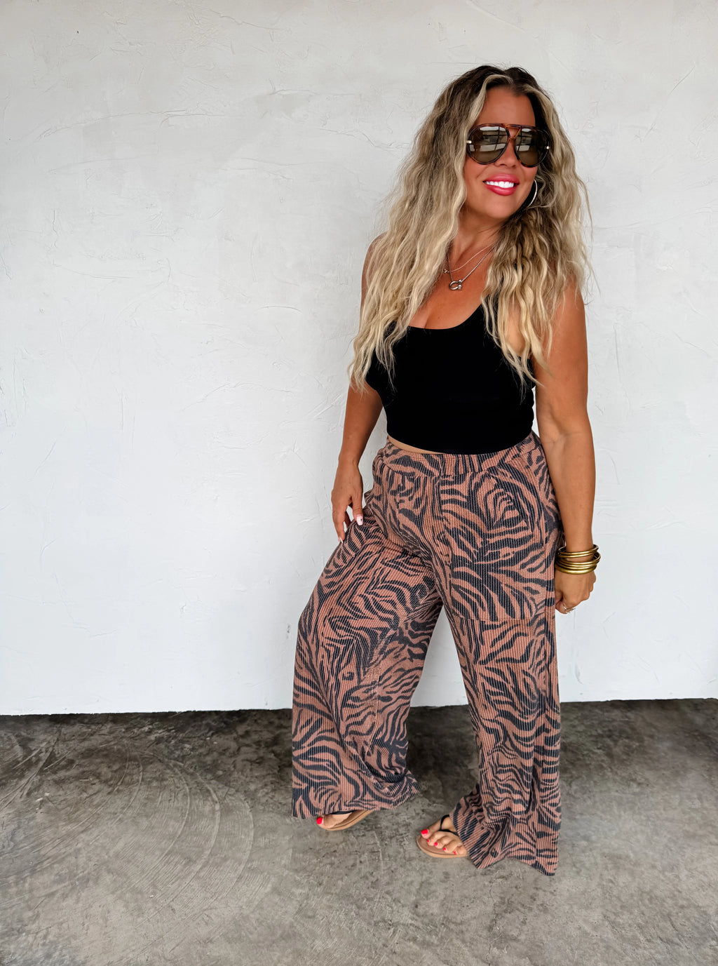 PREORDER: Haddie Zebra Wide Leg Pants by Blakeley (ETA: Beginning of November) - BFF Here