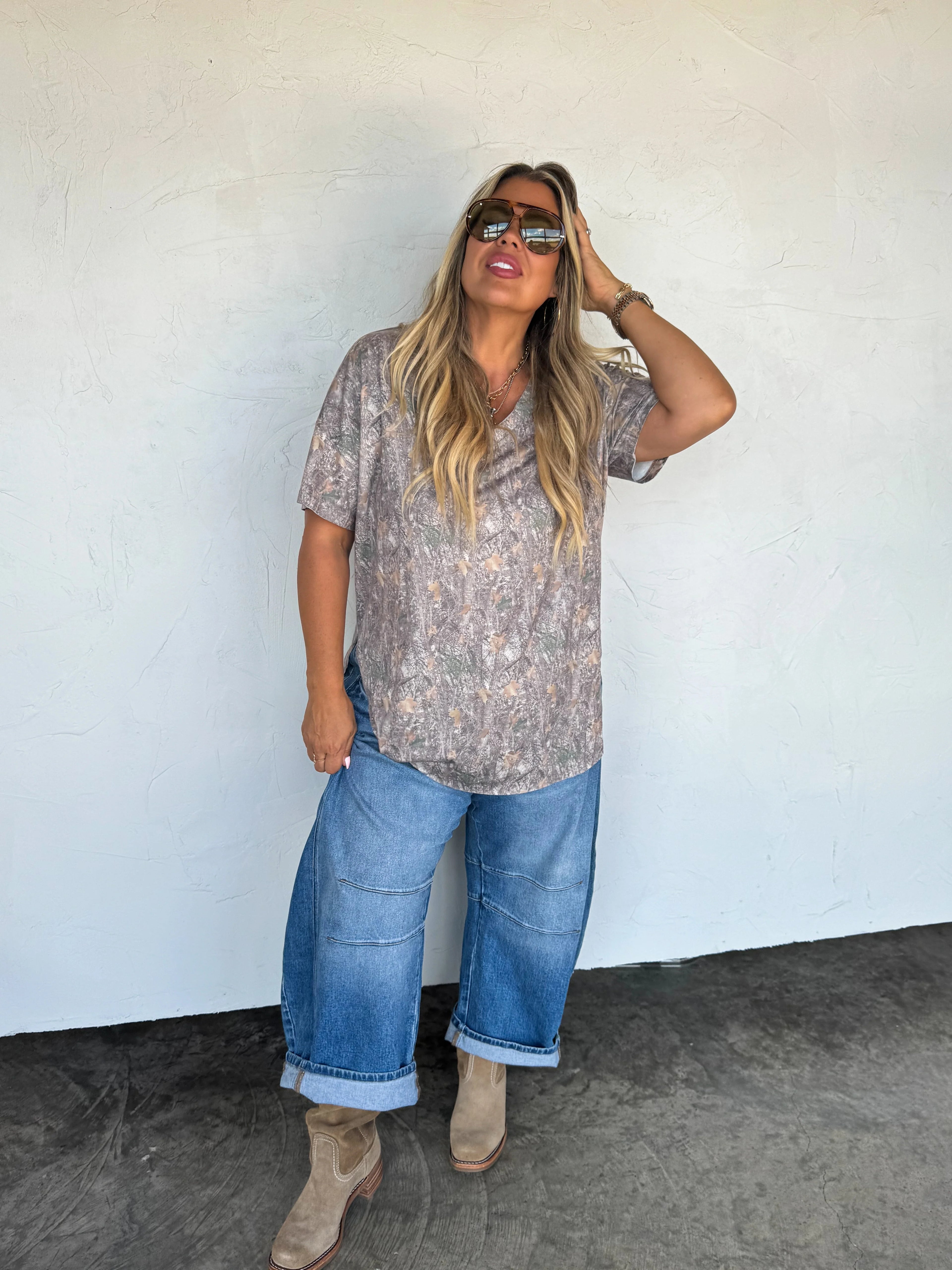 PREORDER: Joey V-Neck Washed Cotton Boyfriend Tee by Blakeley (ETA: Early December) - BFF Here