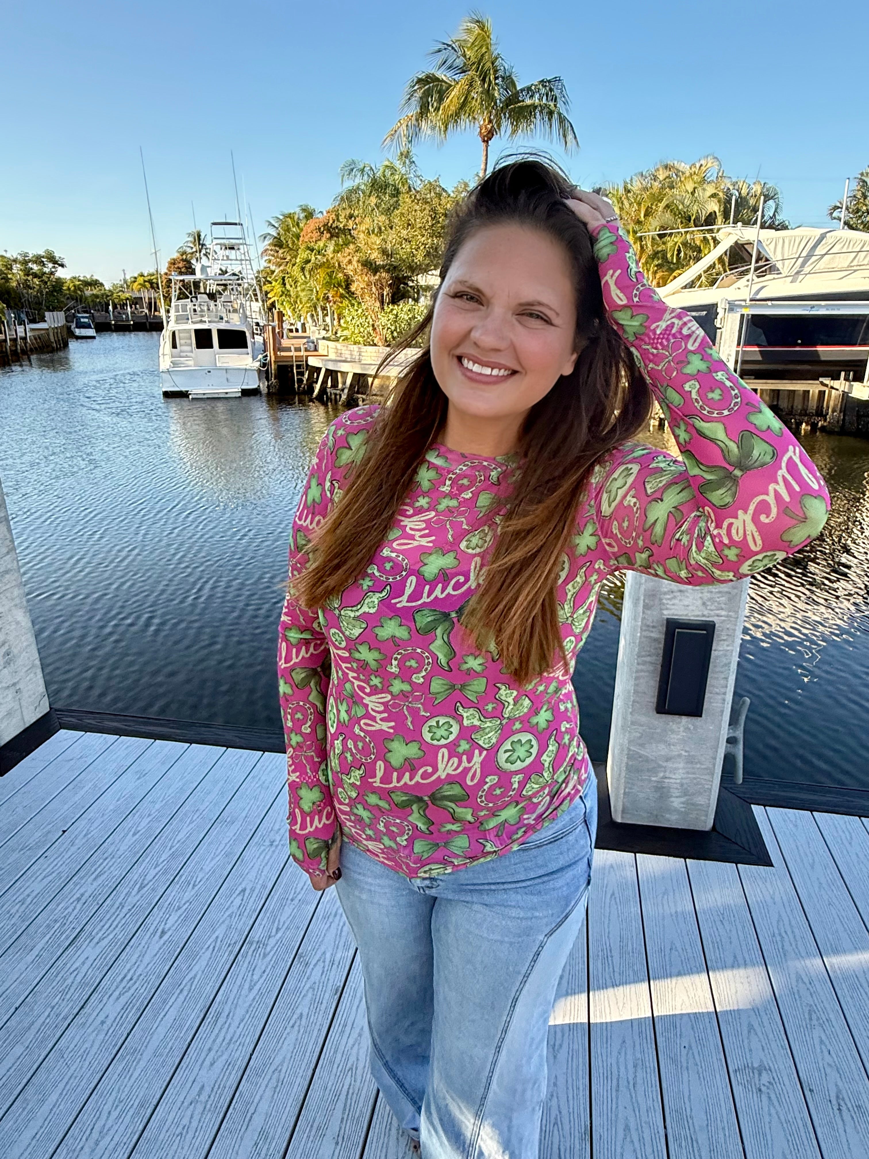 Lucky Girl Mesh Top by Blakeley - BFF Here