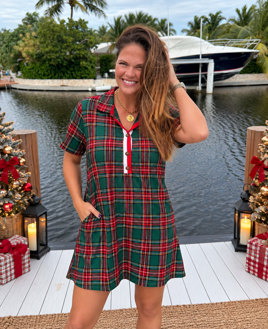 PREORDER: Holly Jolly Plaid Polo Dress (ETA: December) - BFF Here