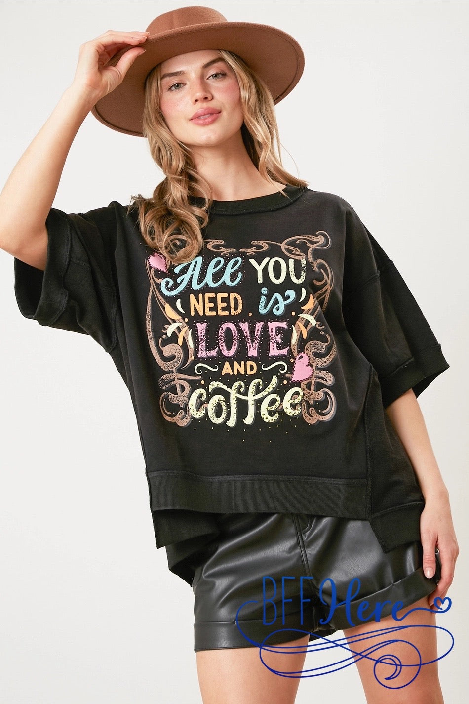 PREORDER: Sip of Affection: Love & Coffee Sweatshirt (Ships End of February) - BFF Here