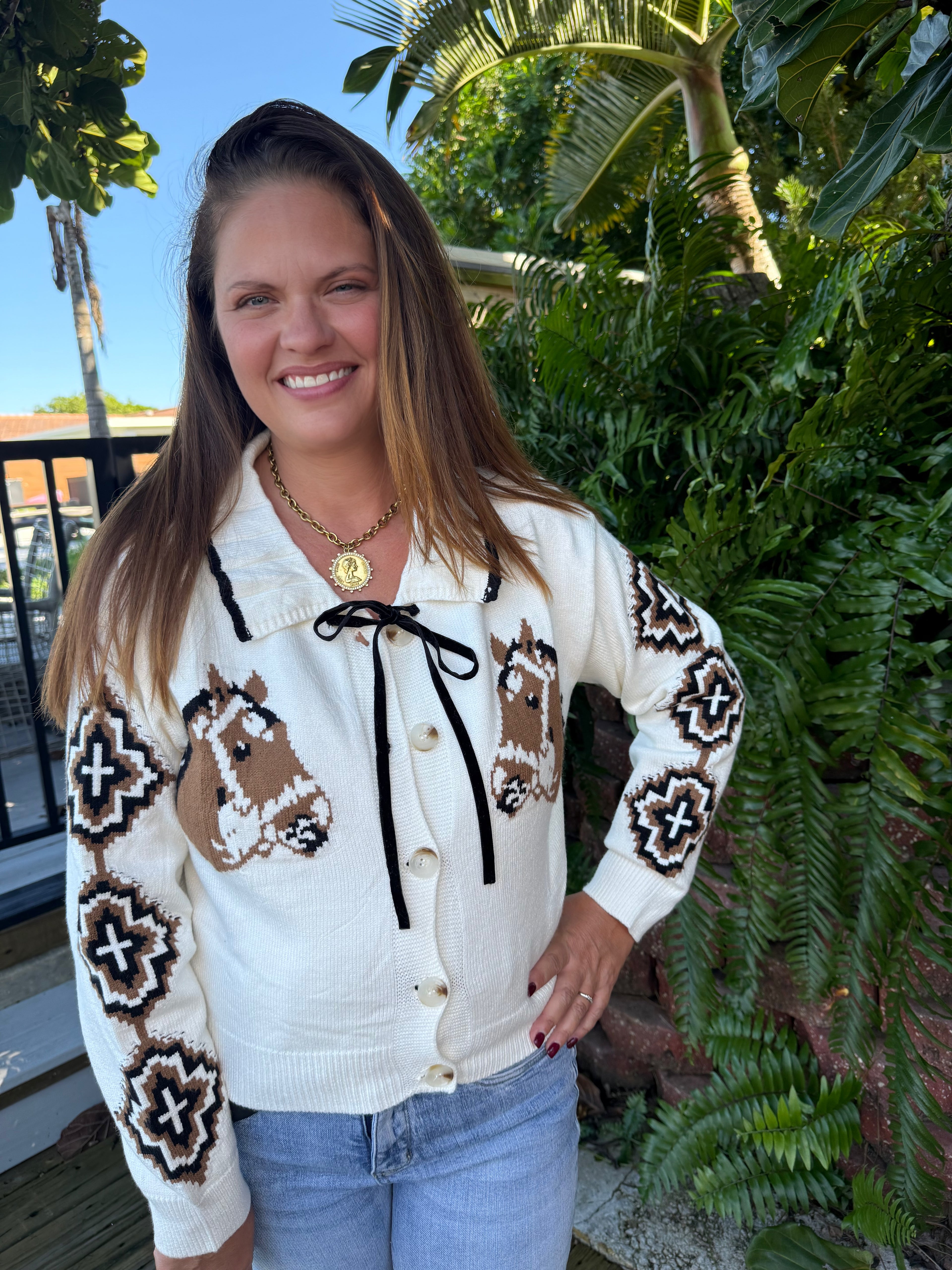Cool Horse Cardigan by Rowdy Crowd Clothing - BFF Here