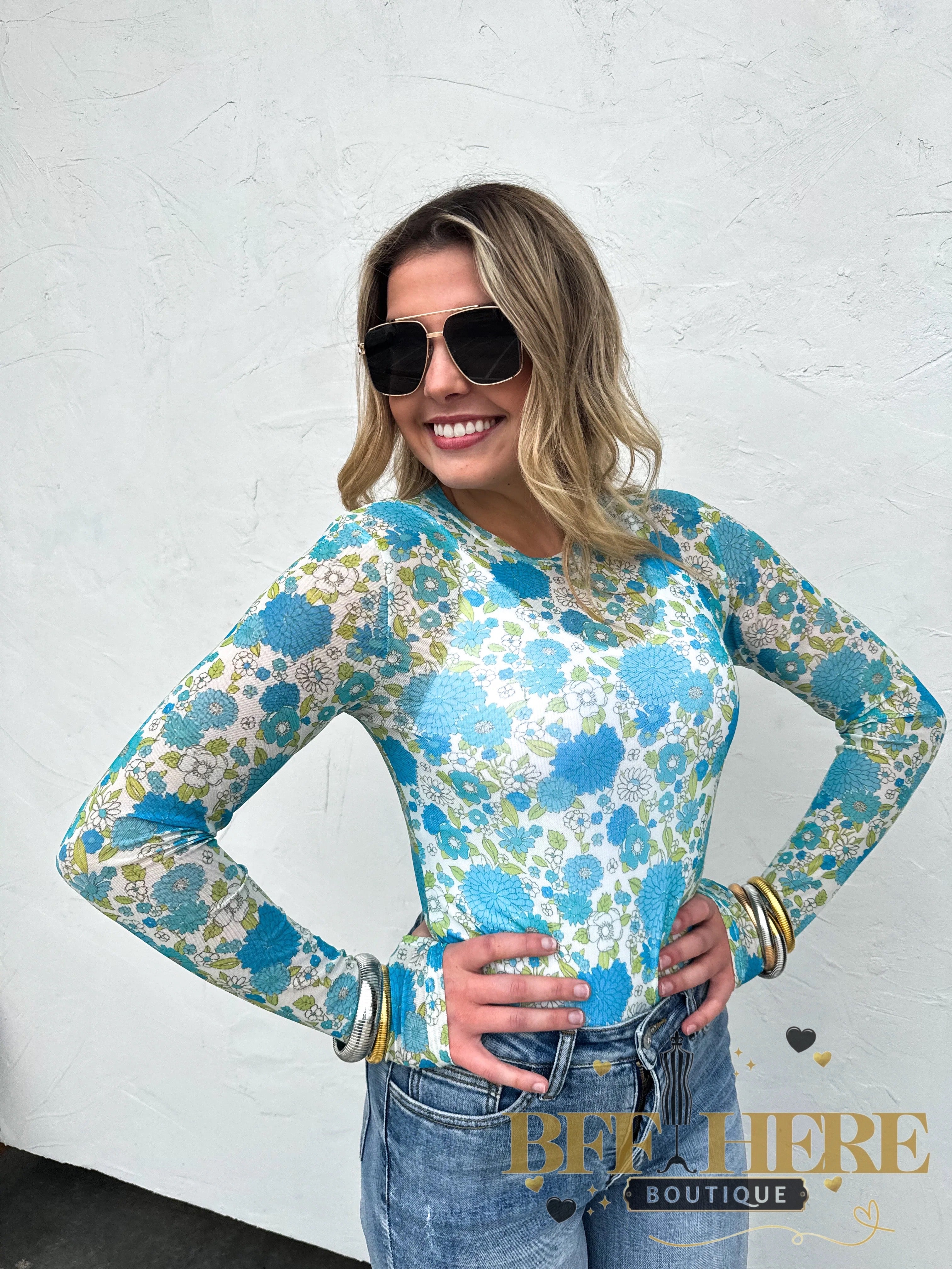 Vintage Floral Mesh Top by Blakeley - BFF Here