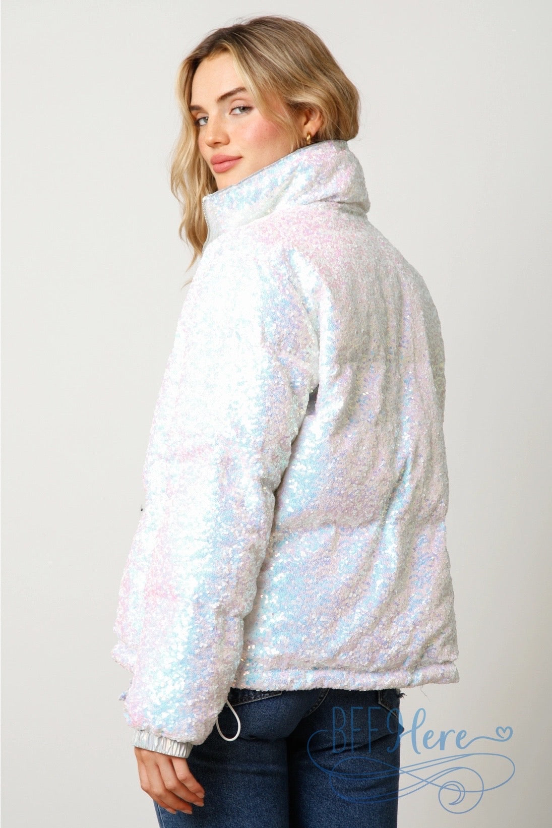 Sparkle Enchantment Sequin Puffer Jacket / Choice of Color - BFF Here