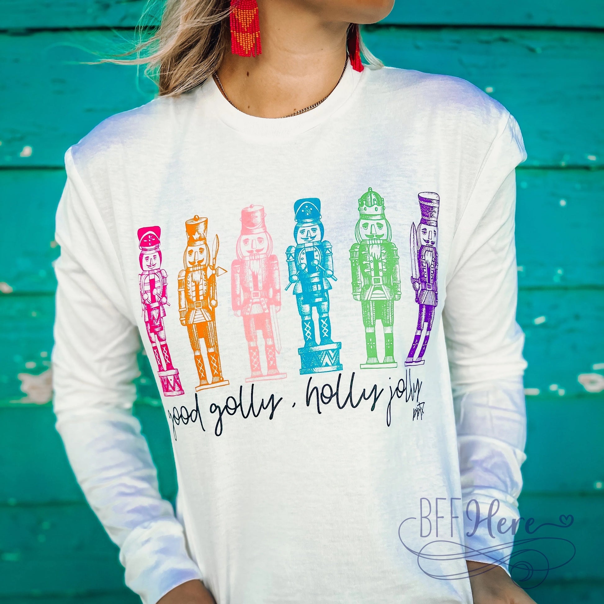 Good Golly, Holly Jolly Longsleeve T-Shirt - BFF Here