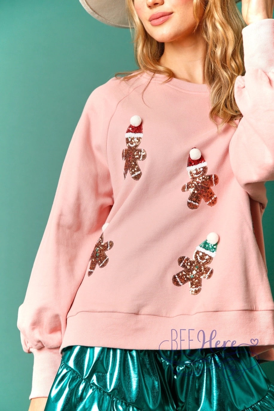 Sweet & Cozy: Christmas Gingerbread Man Holiday Sweatshirt - BFF Here