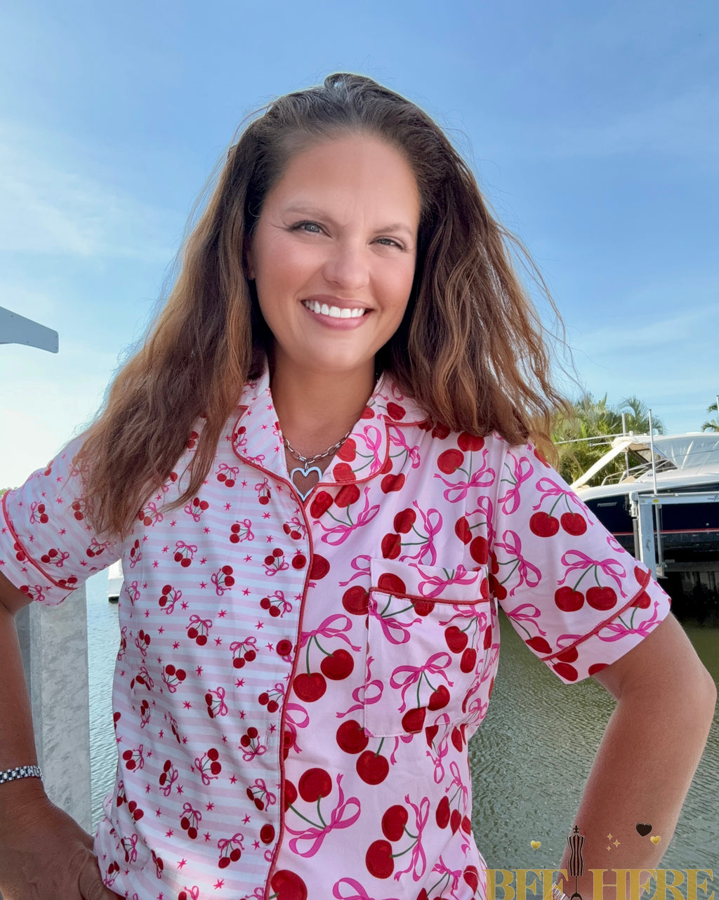 Cherry Bomb Ruffle Pajama Set by Jess Lea - BFF Here