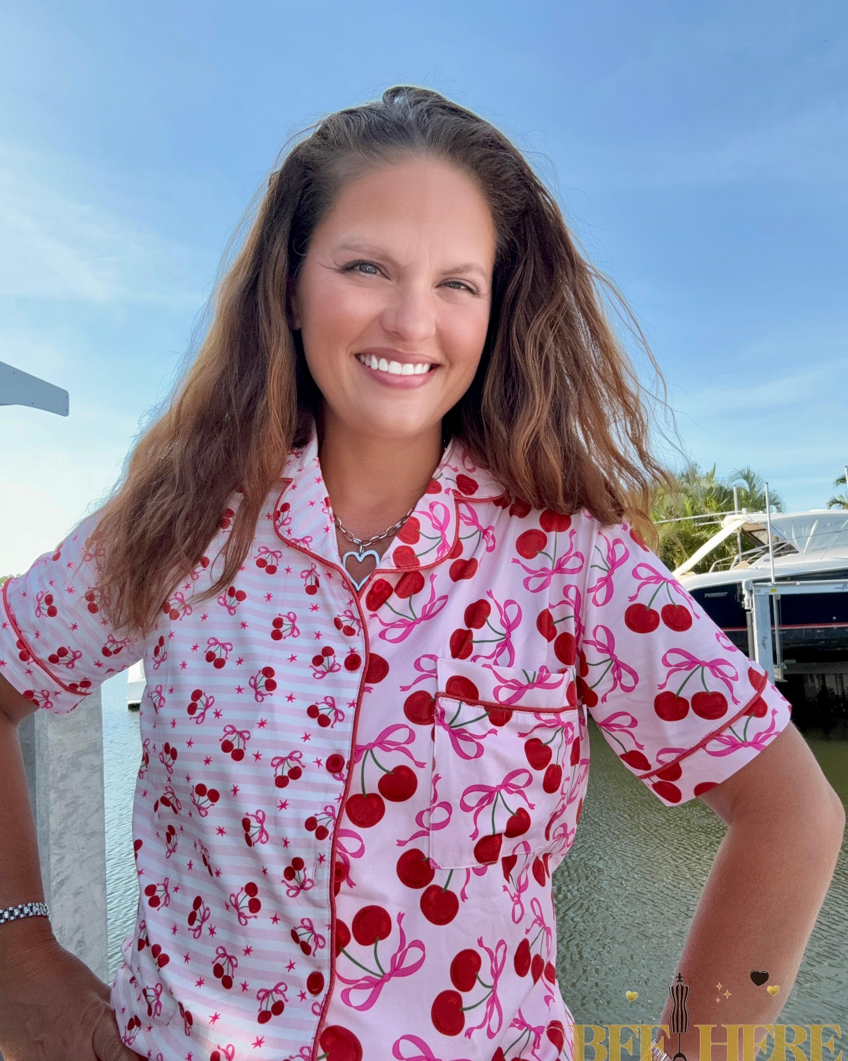 Cherry Bomb Ruffle Pajama Set by Jess Lea - BFF Here