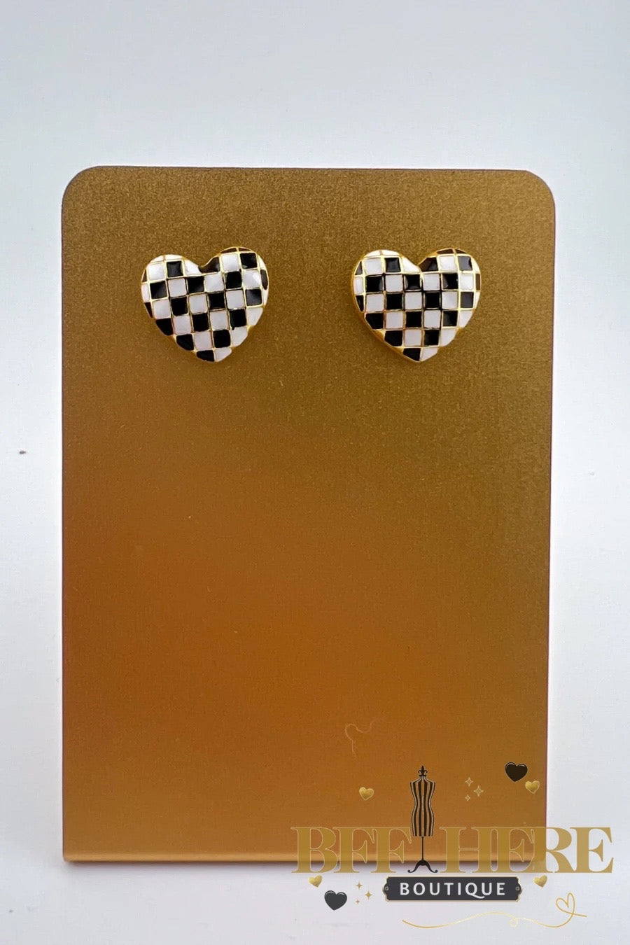Lost In Love Checkered Earrings by Jess Lea - BFF Here