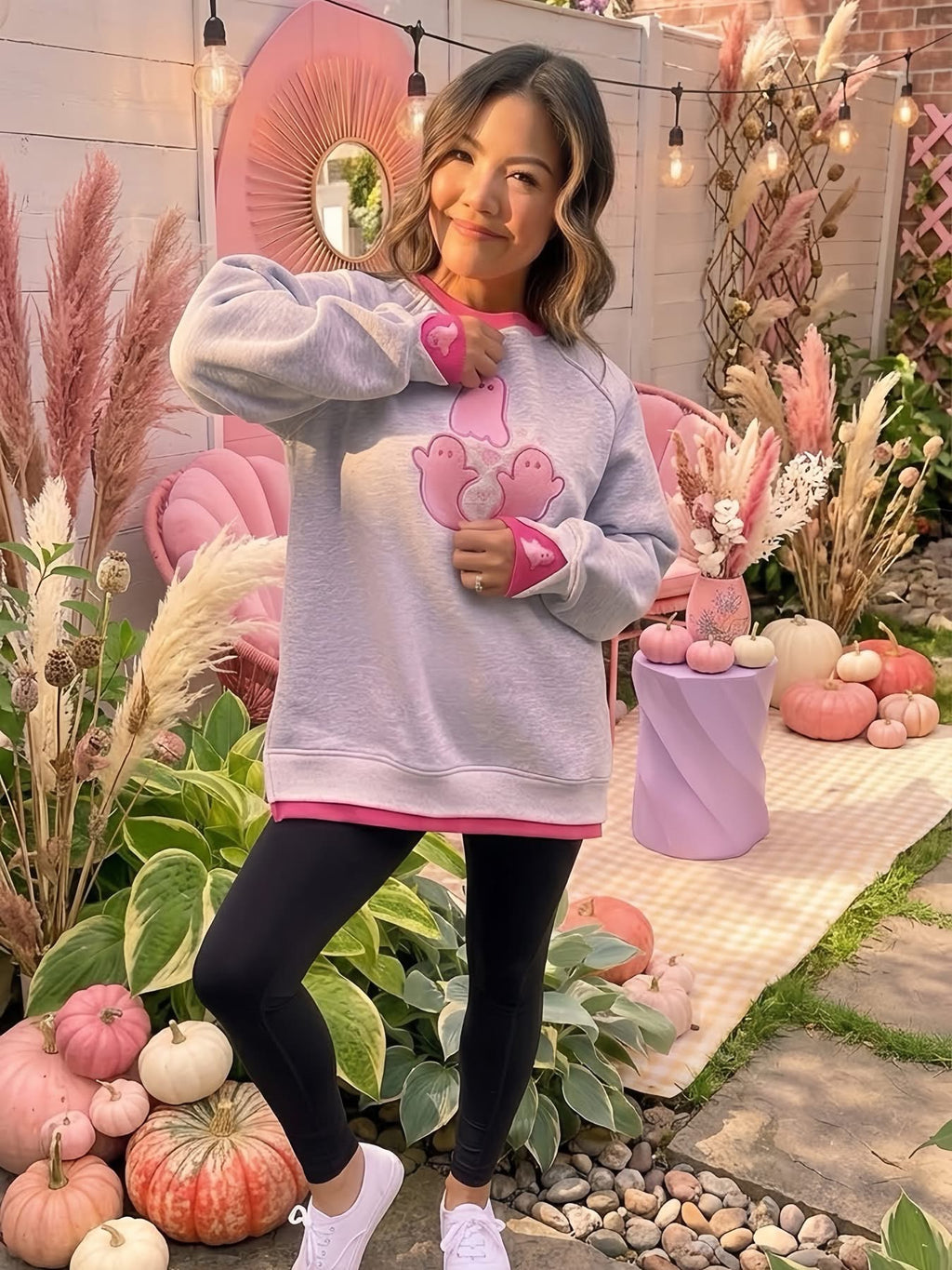 PREORDER: Pretty Little Ghosts Layerpop™ Double Cuffs Sweatshirt by JadyK (ETA: September)