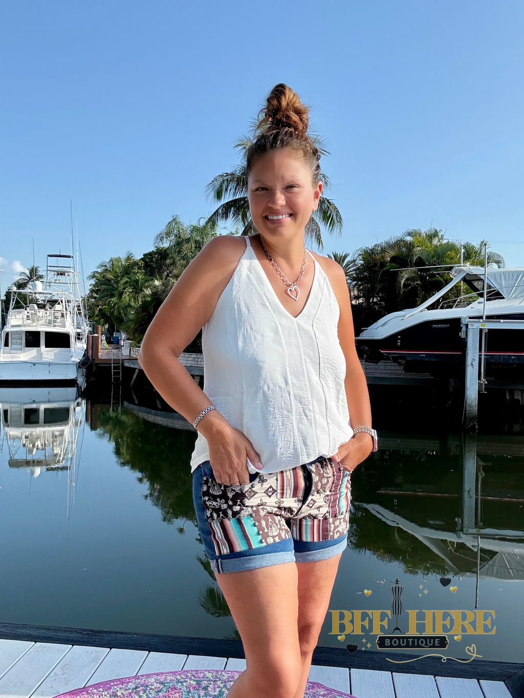 Patched Up Shorts - Western by Sterling Kreek - BFF Here