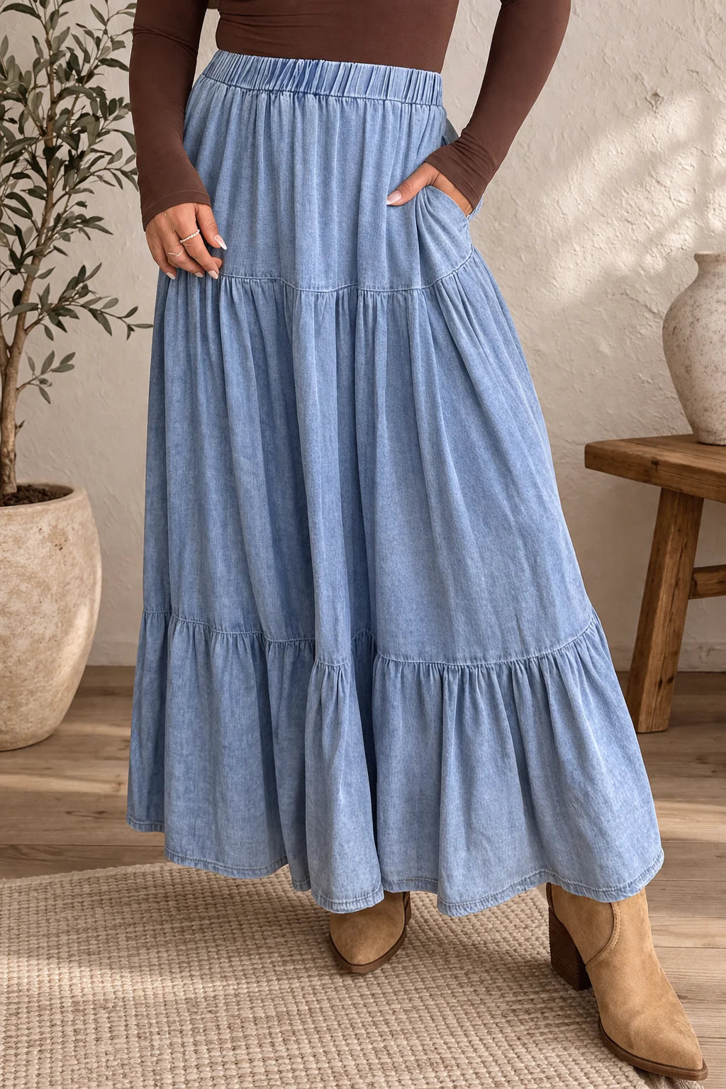 PREORDER: Boardwalk Beauty Tiered Maxi Skirt (ETA: August)