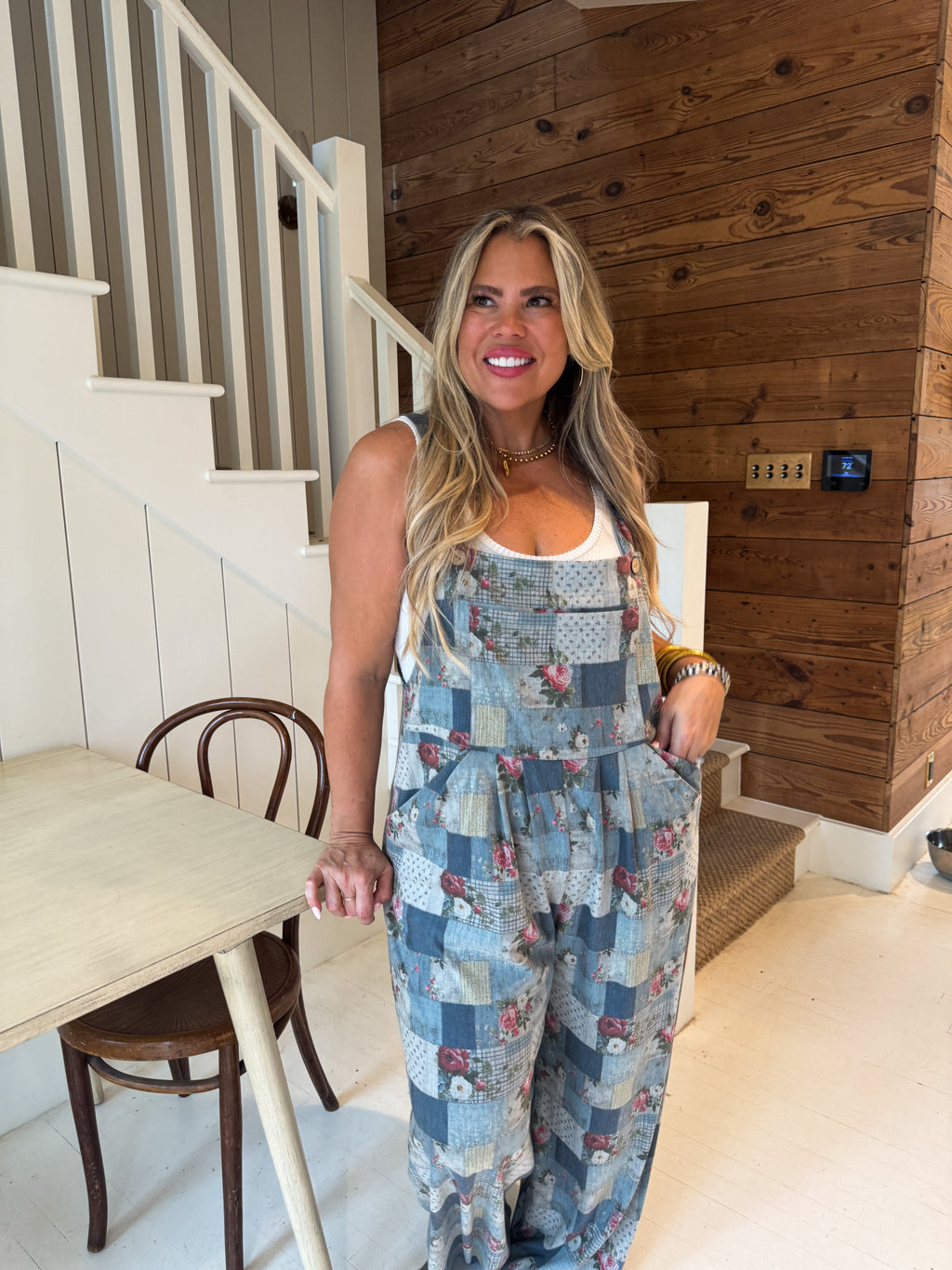 PREORDER- FLORAL GARDEN CASSIDY DENIM OVERALLS - BFF Here