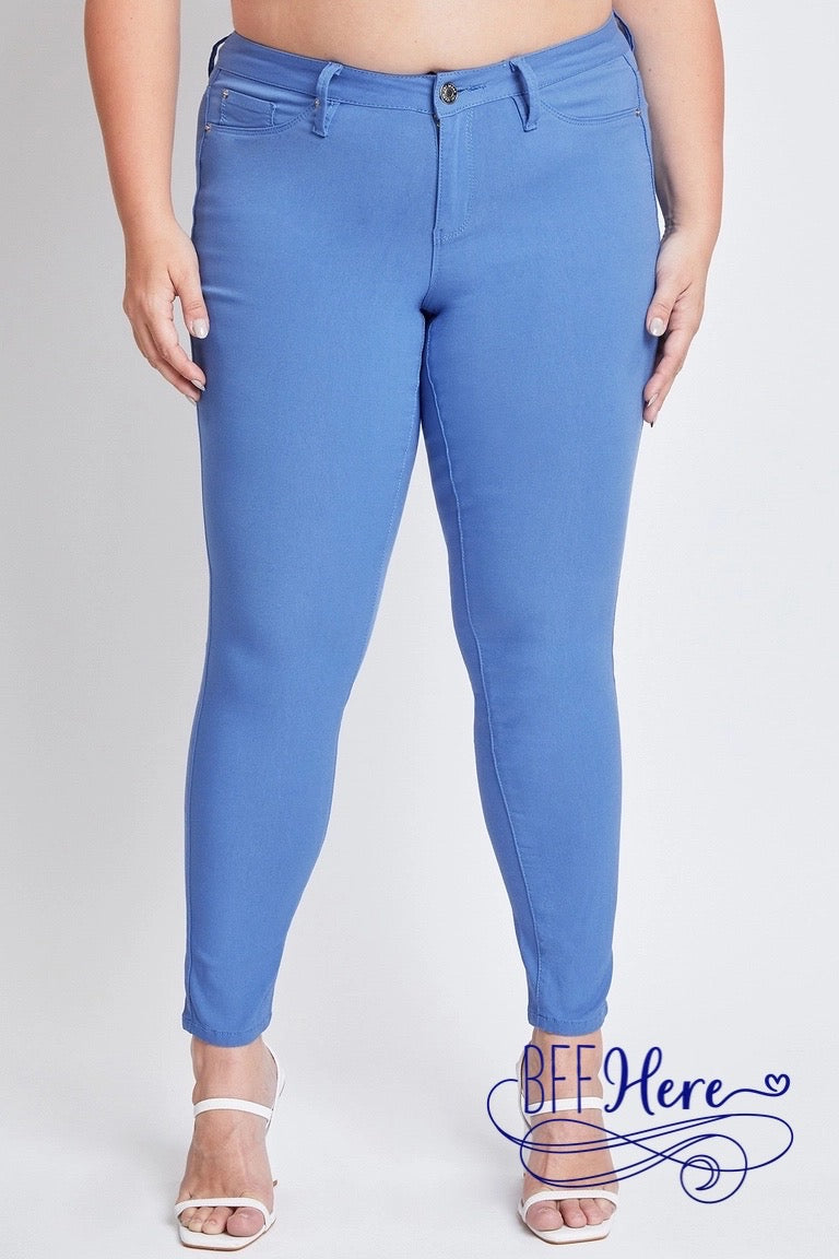 Spring Fling Hyperstretch Mid-Rise Skinny Jean / Choice of Color by YMI - BFF Here