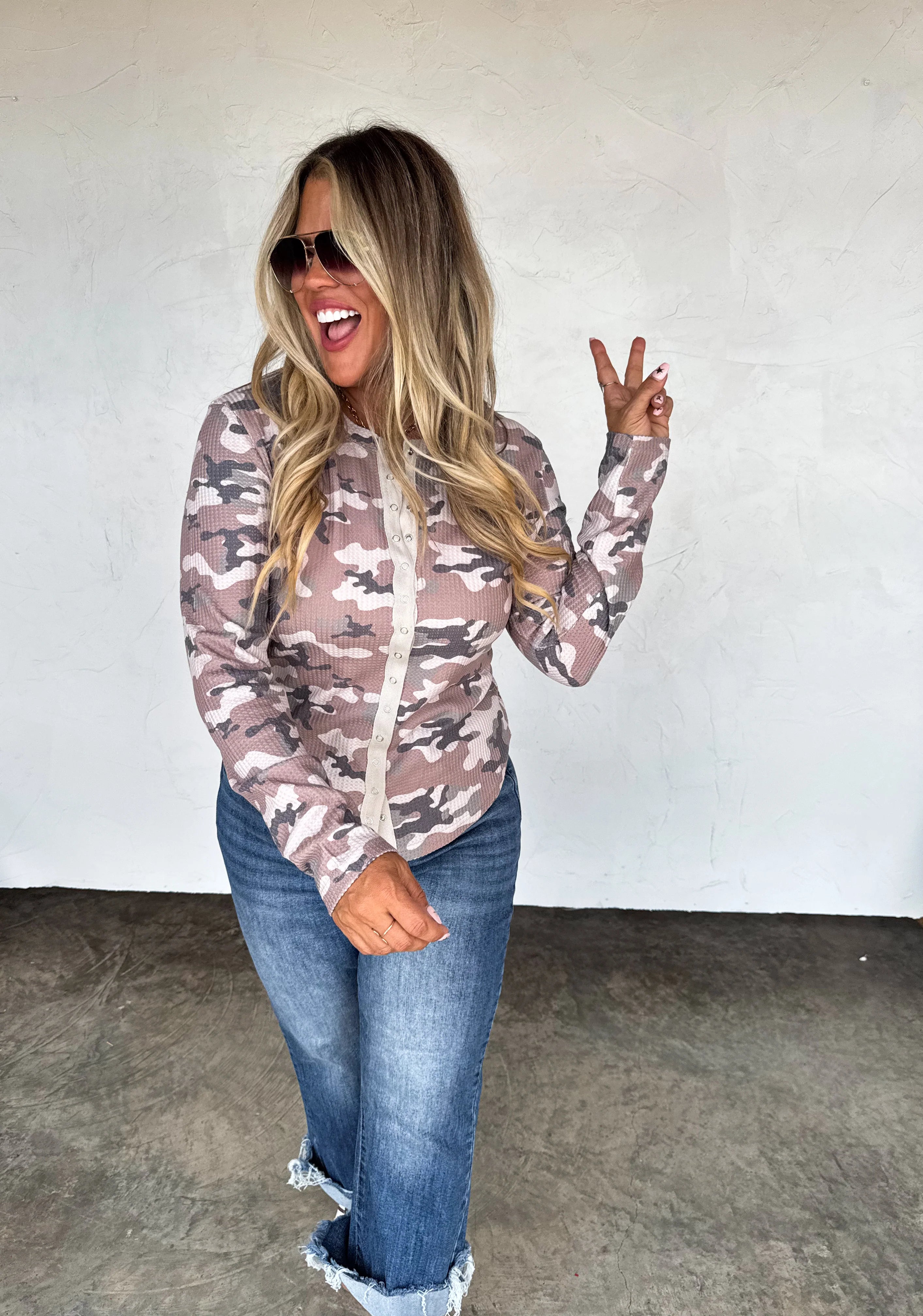 PREORDER: Kori Snap Button Waffle Top by Blakeley (ETA: Late December) - BFF Here