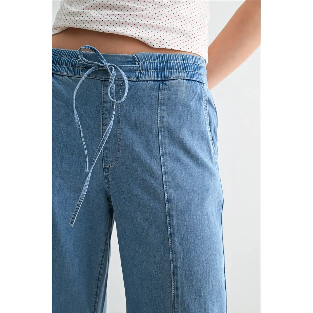 High-Rise Wide Joggers / French Blue by Mica Denim (ARRAY) — Ships 2-3 weeks - BFF Here