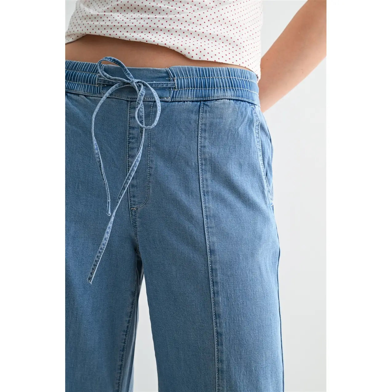 High-Rise Wide Joggers / French Blue by Mica Denim (ARRAY) — Ships 2-3 weeks - BFF Here