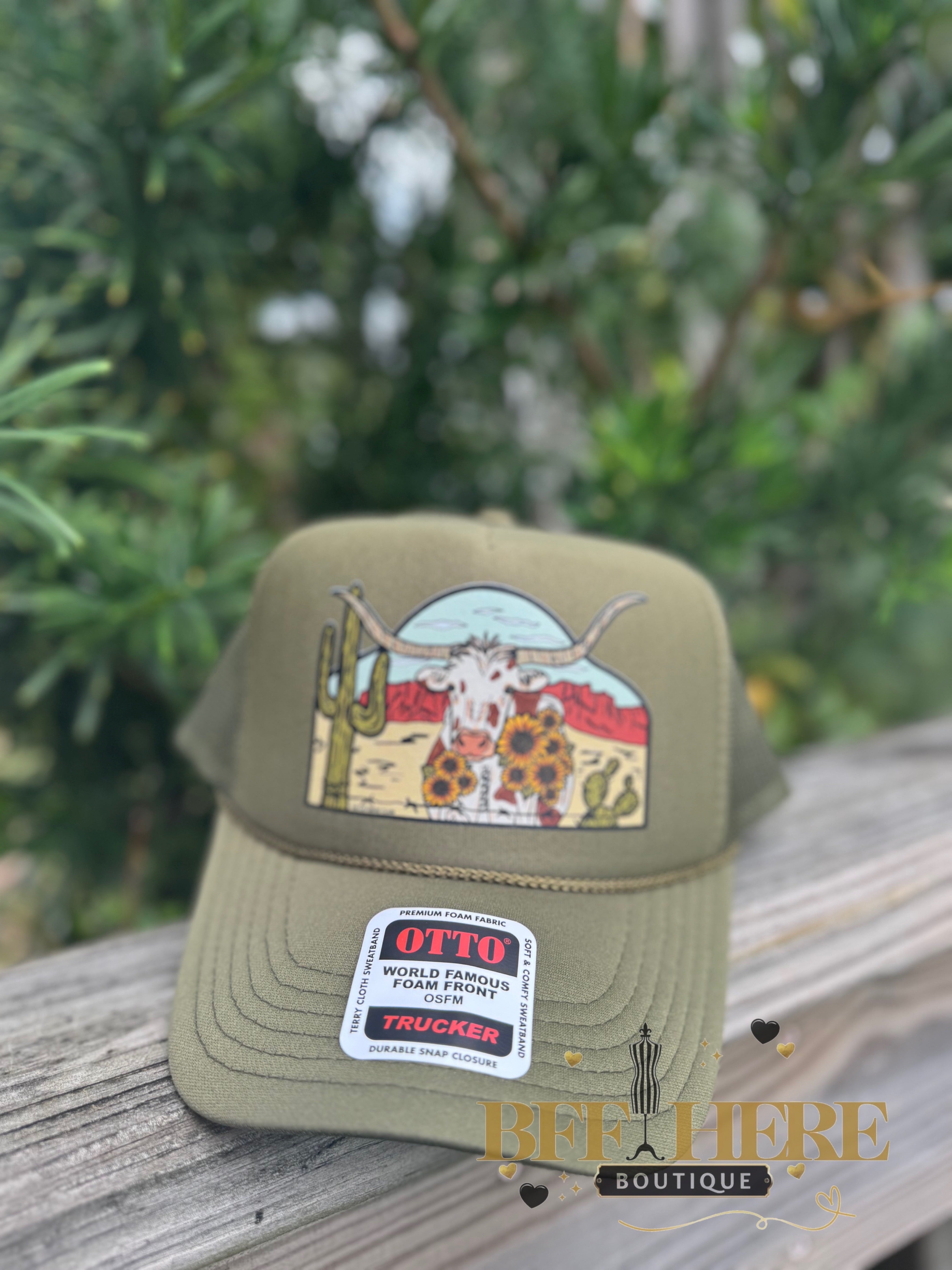 Desert Sun Longhorn Trucker Hat - BFF Here
