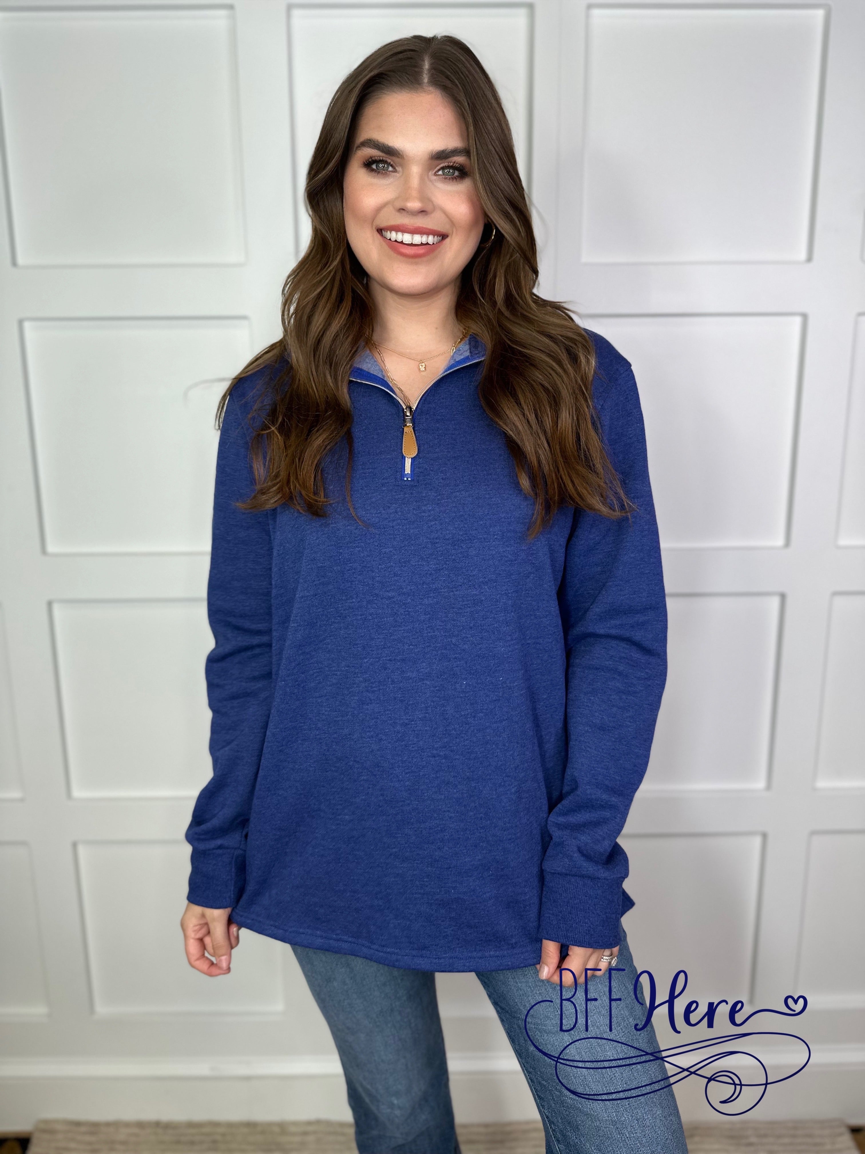 PREORDER-Miley Vintage Pullover / Royal Blue (Ships End of December ) - BFF Here