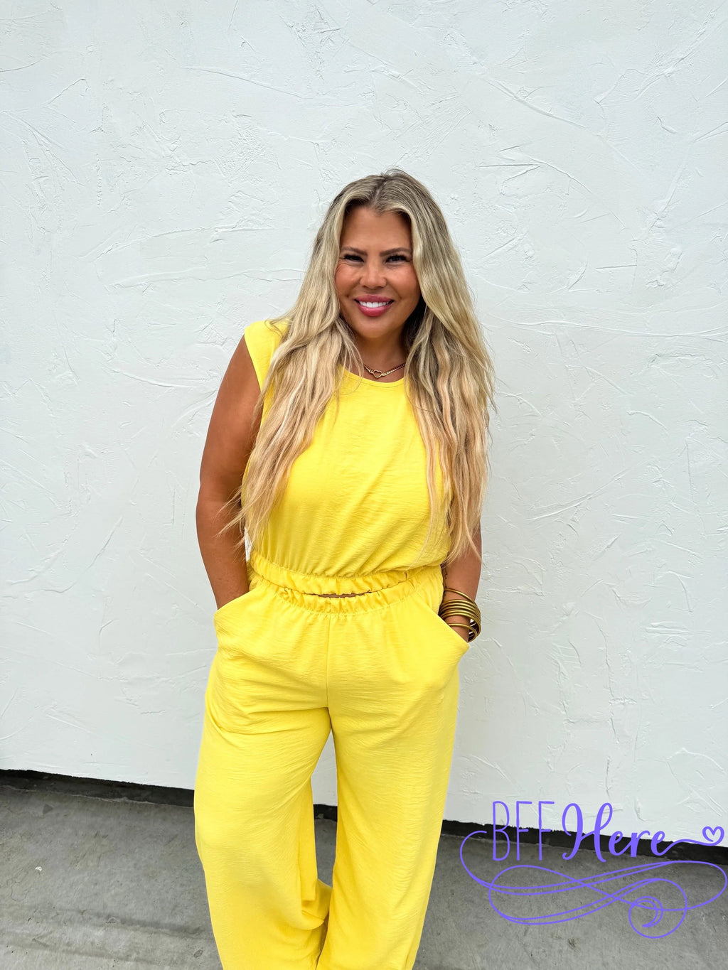 PREORDER: Sunshine Chic: Yellow Pant Set by Blakeley (Ships Middle of May) - BFF Here