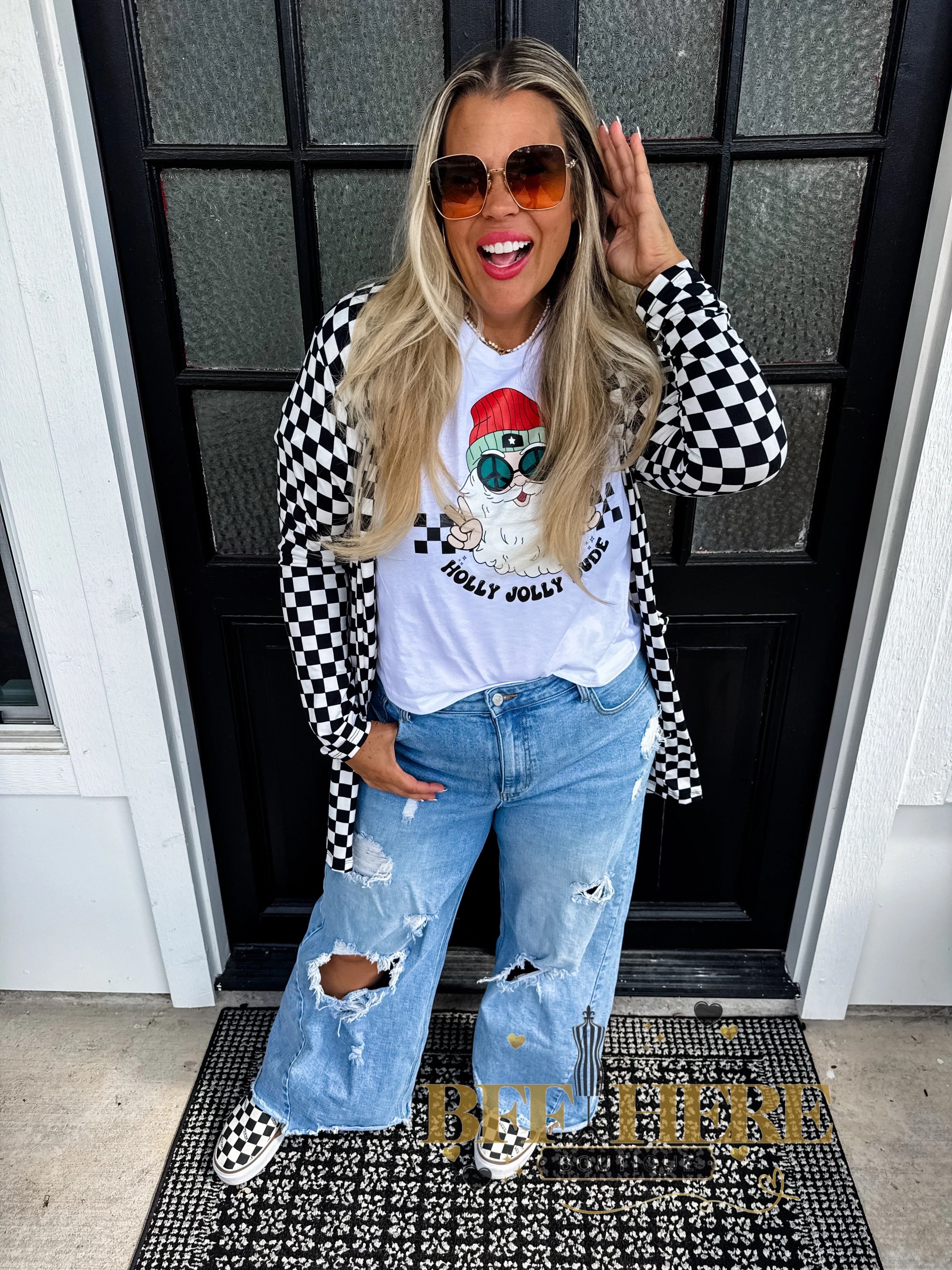 Letty Checker Cardigan by Blakeley - BFF Here