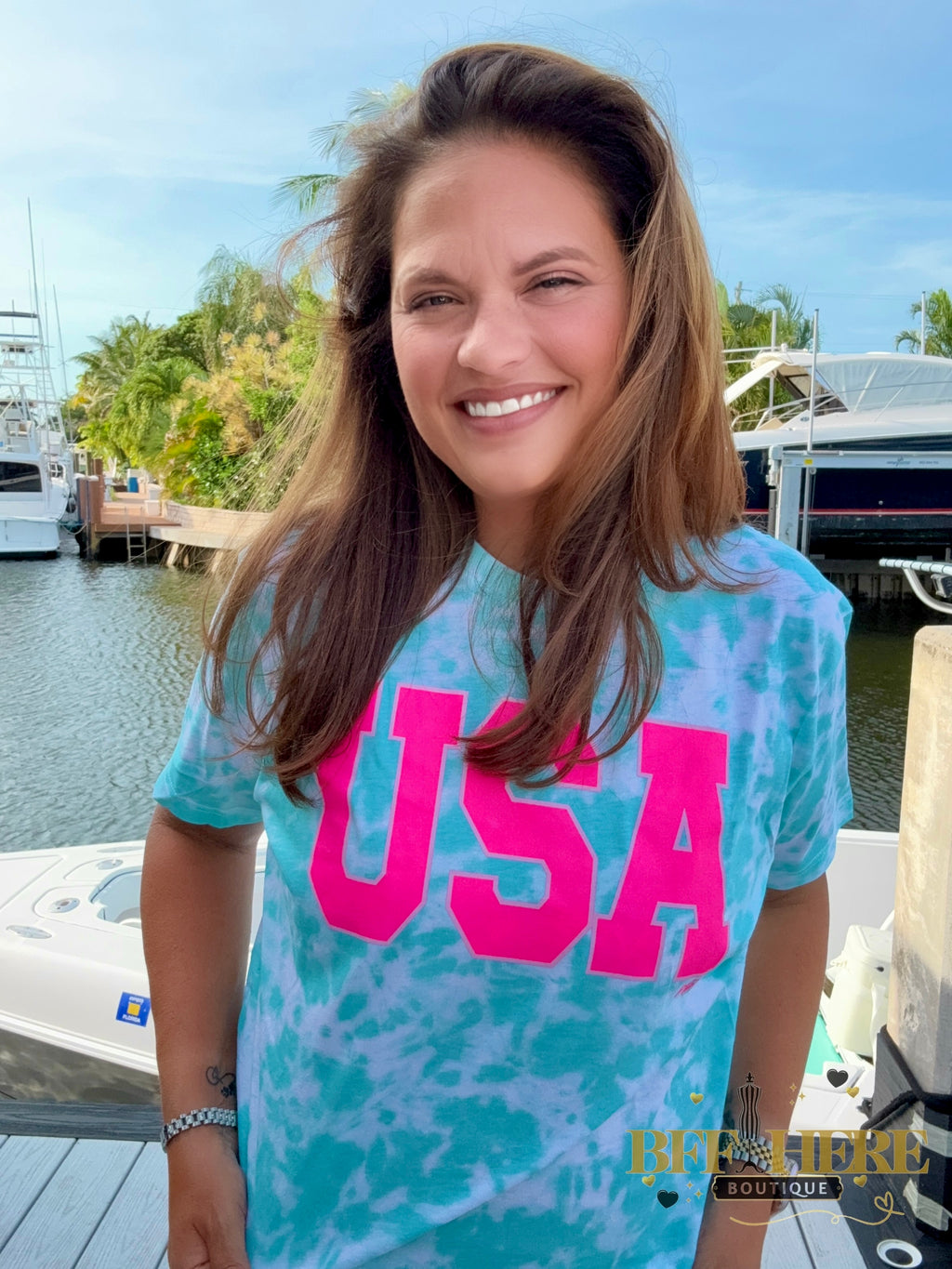 USA Aqua Tee - BFF Here