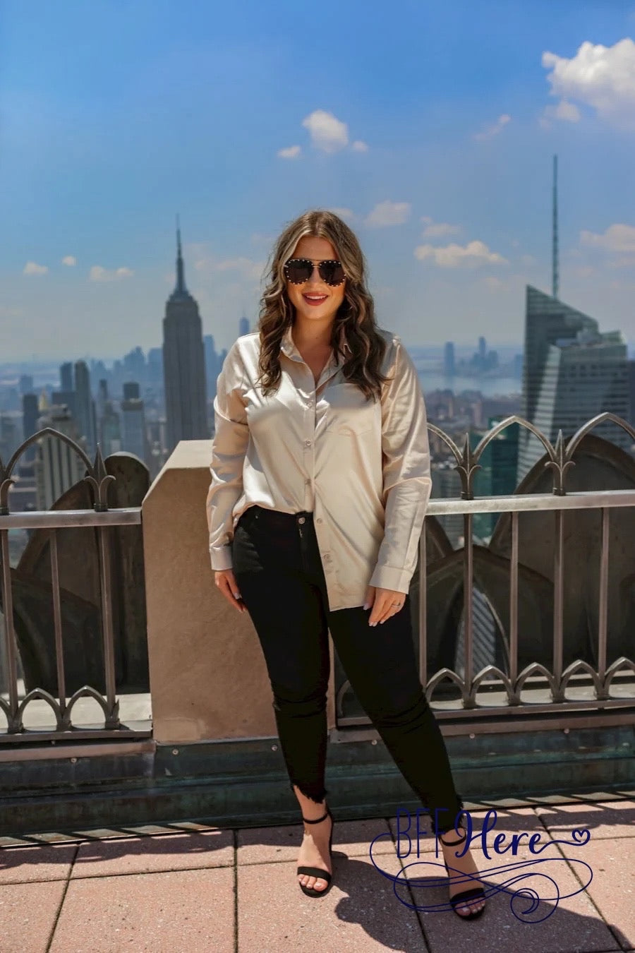 Boss Babe Button Up Top — Champagne - BFF Here