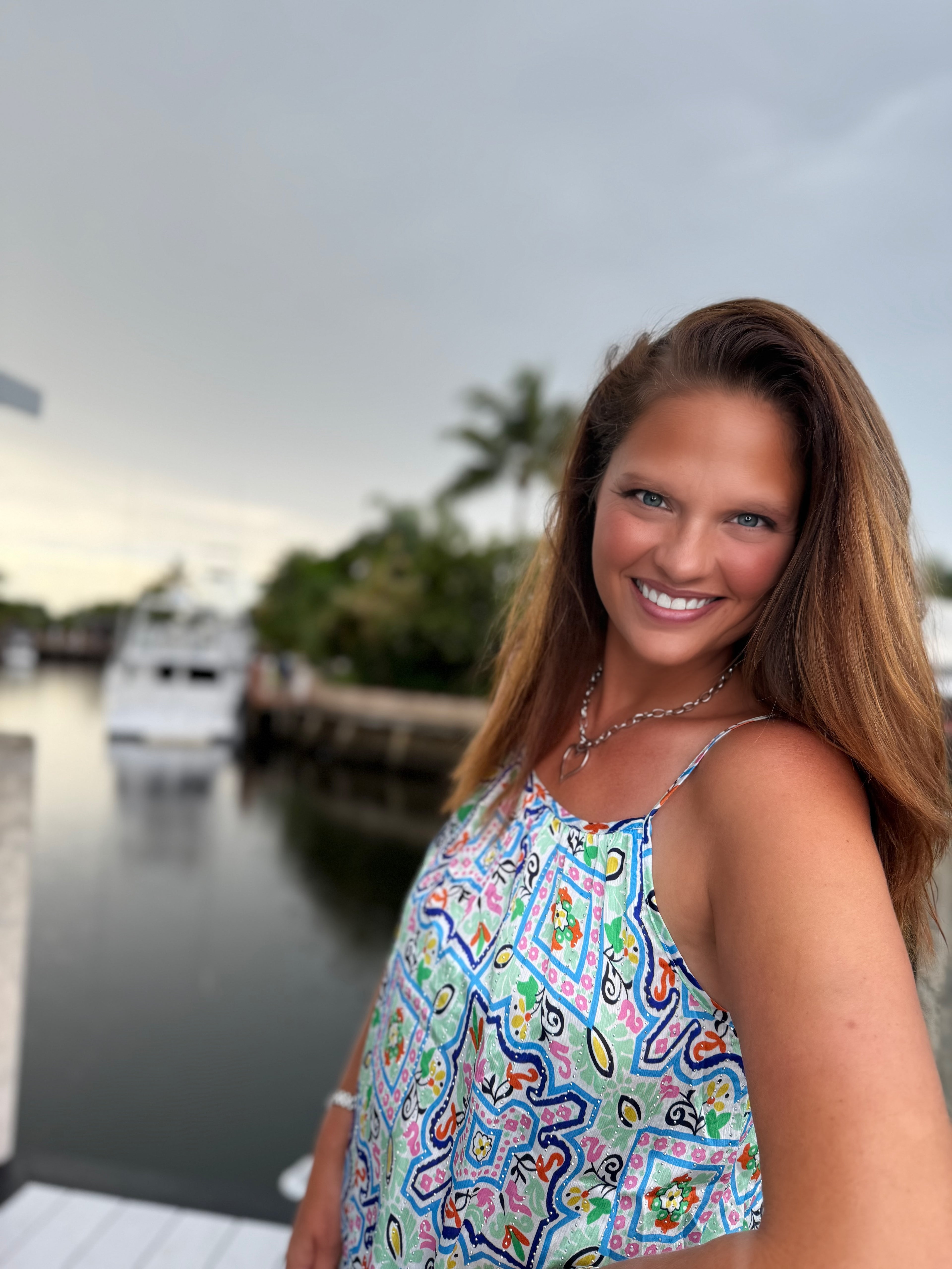 Santorini Mosaic Tank - BFF Here