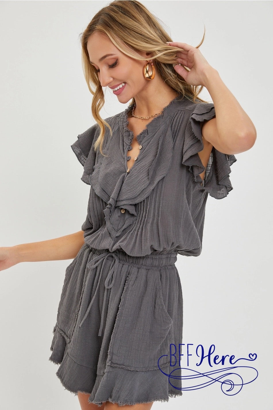 Ruffle Wrap Romper Magic - BFF Here