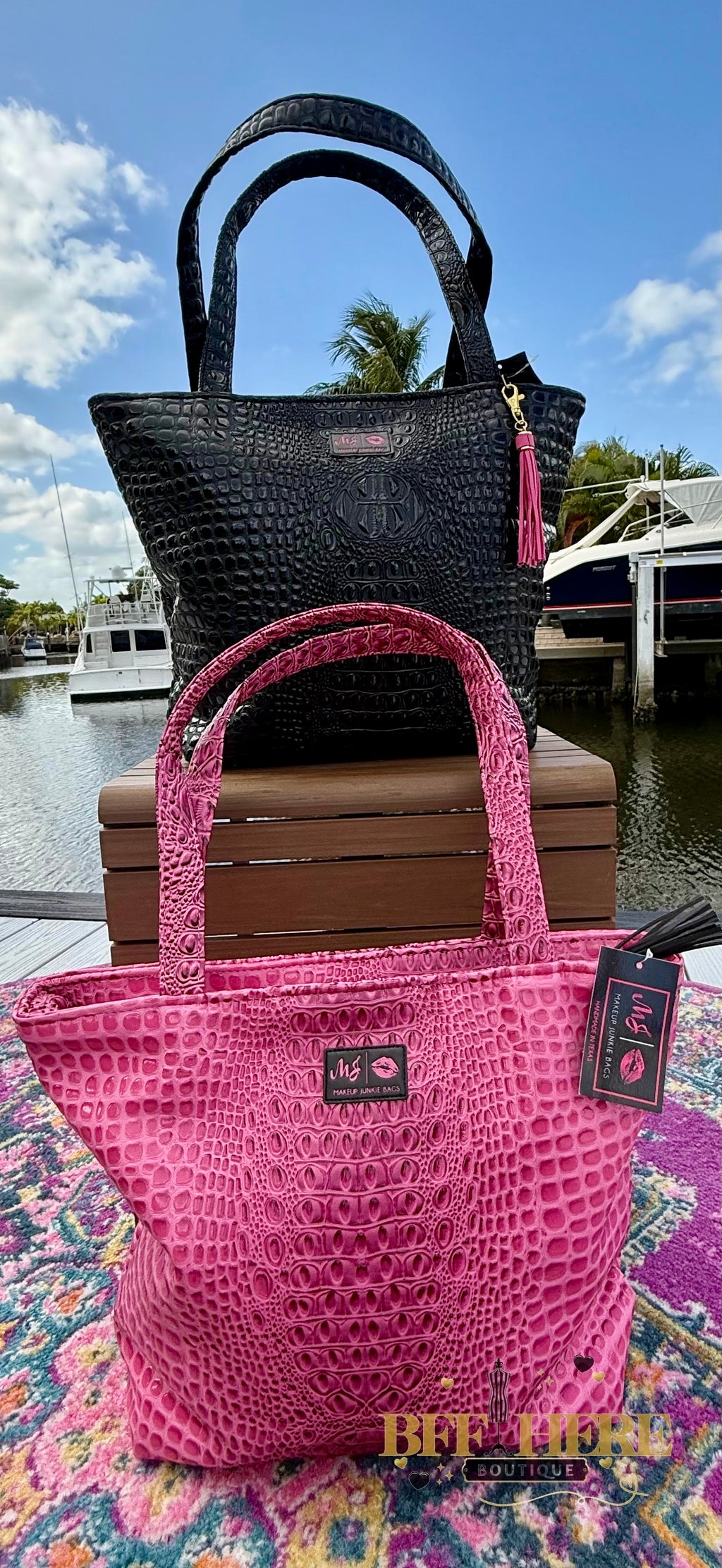 Bubble Gator Tote by Makeup Junkie Bags / Choice of Style - BFF Here