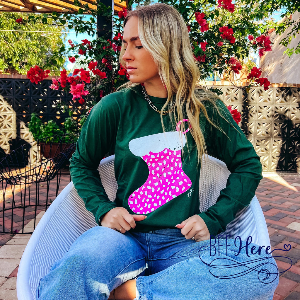 Safari Splendor: The Spotted Leopard Christmas Stocking / Choice of Style - BFF Here