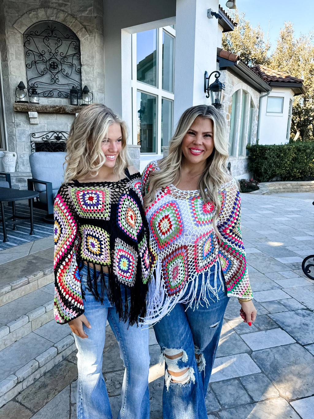 Boho Crochet Knit Top by Blakeley / Choice of Color - BFF Here