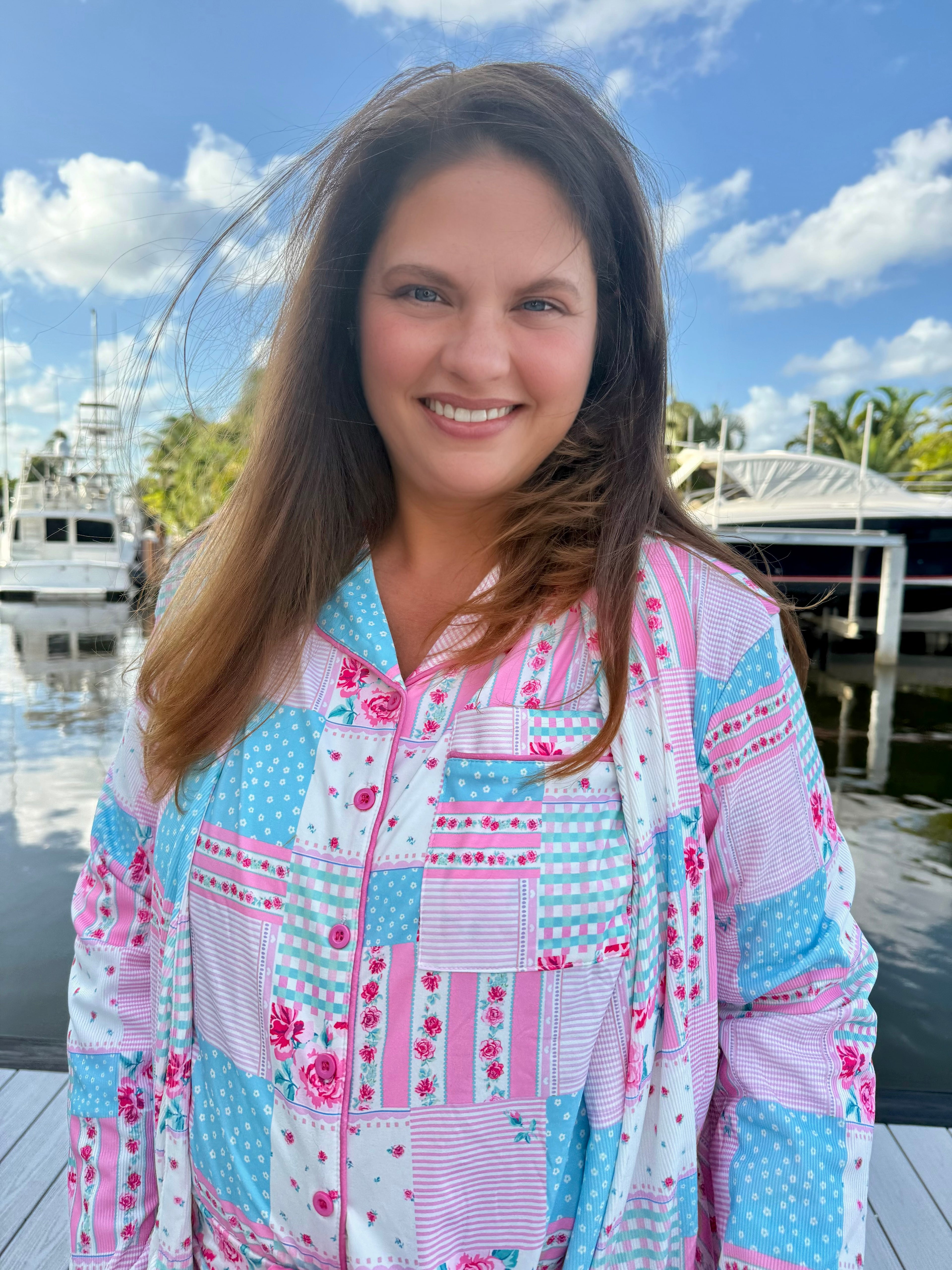 Almost Ready Ribbed Robe by Jess Lea / Pink Heirloom Patchwork - BFF Here