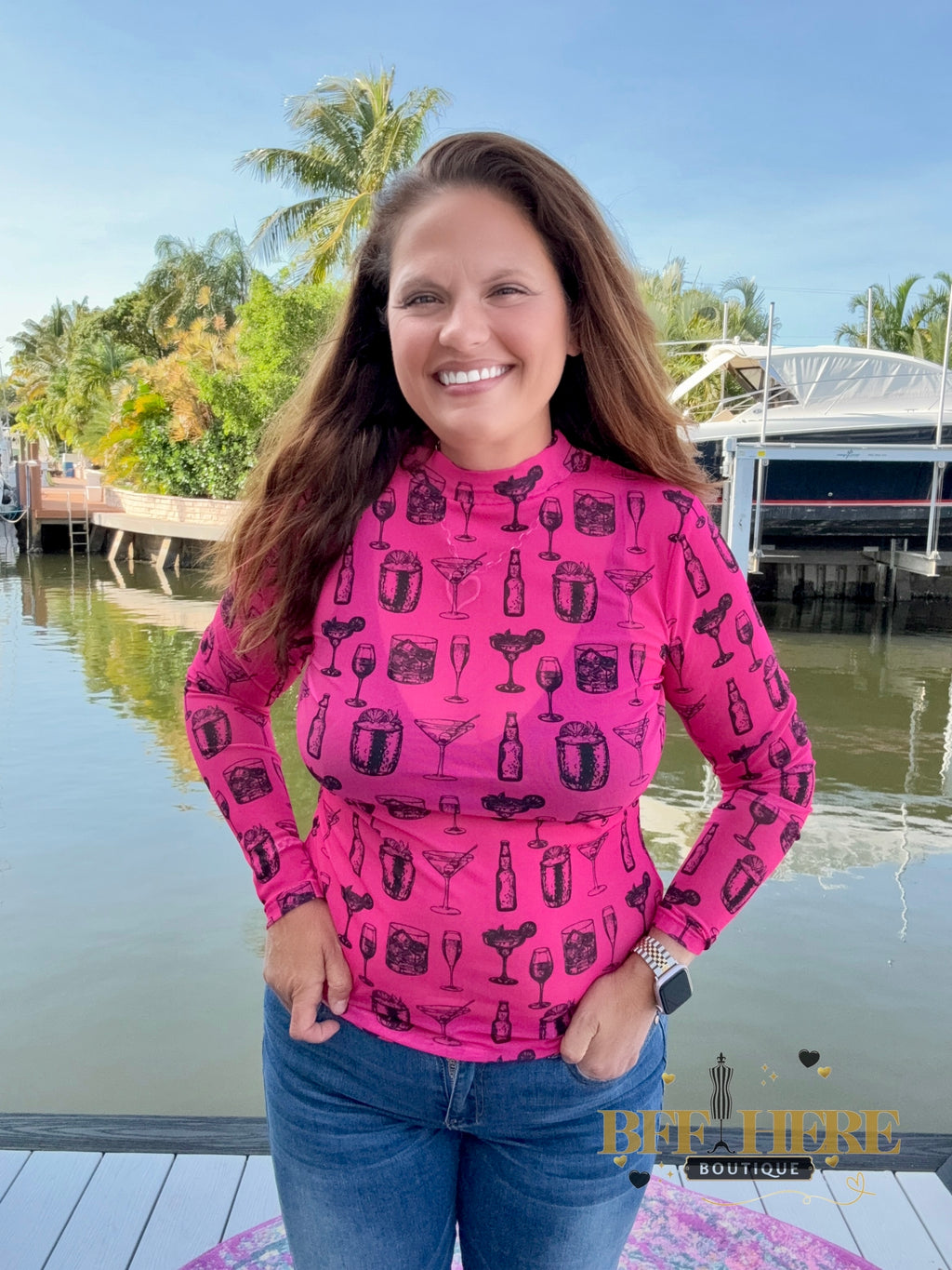 Buy You A Drink Mesh Top - BFF Here