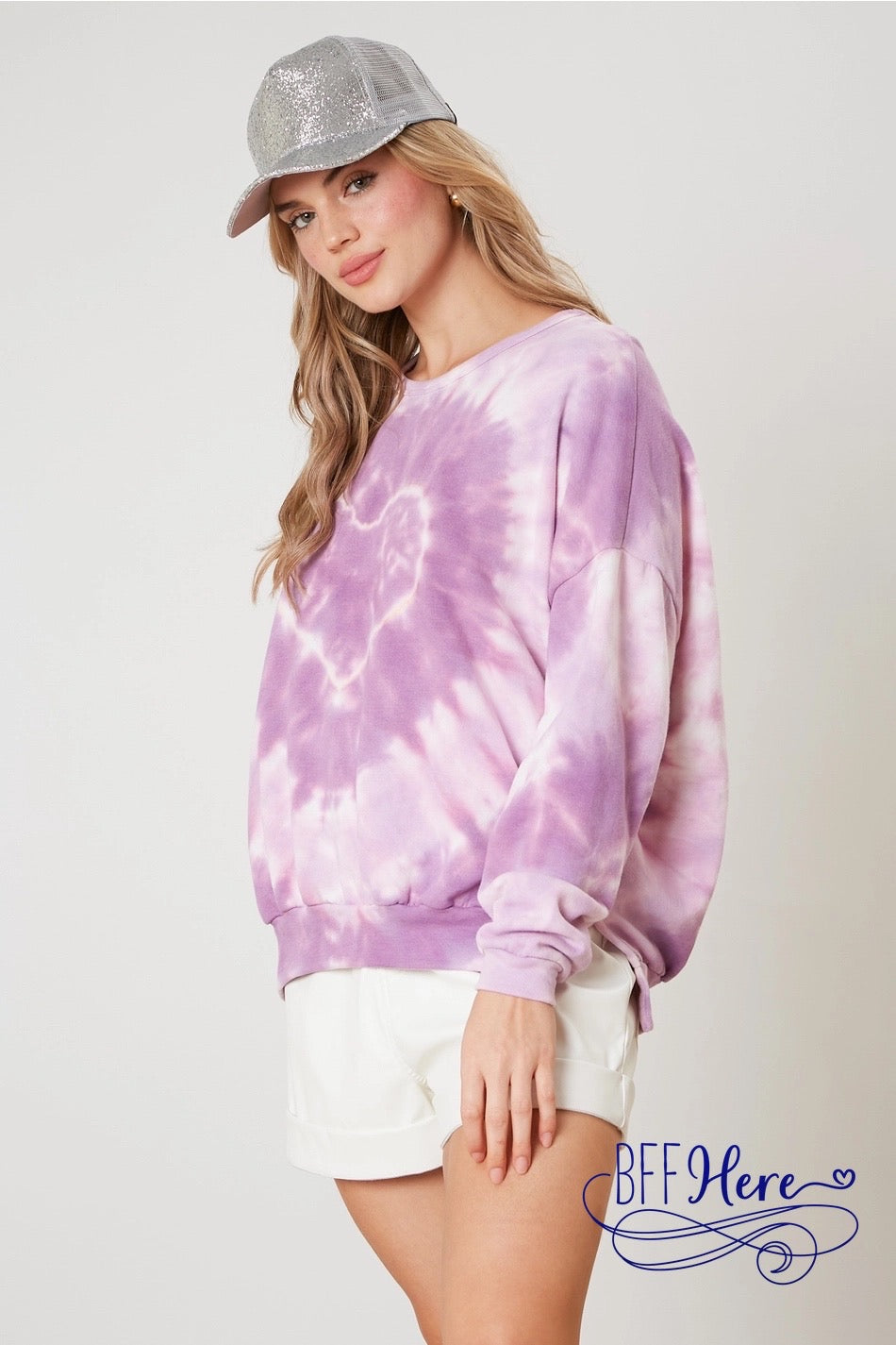 Kaleidoscope of Hearts: Tie Dye Heart Sweatshirt / Choice of Color - BFF Here