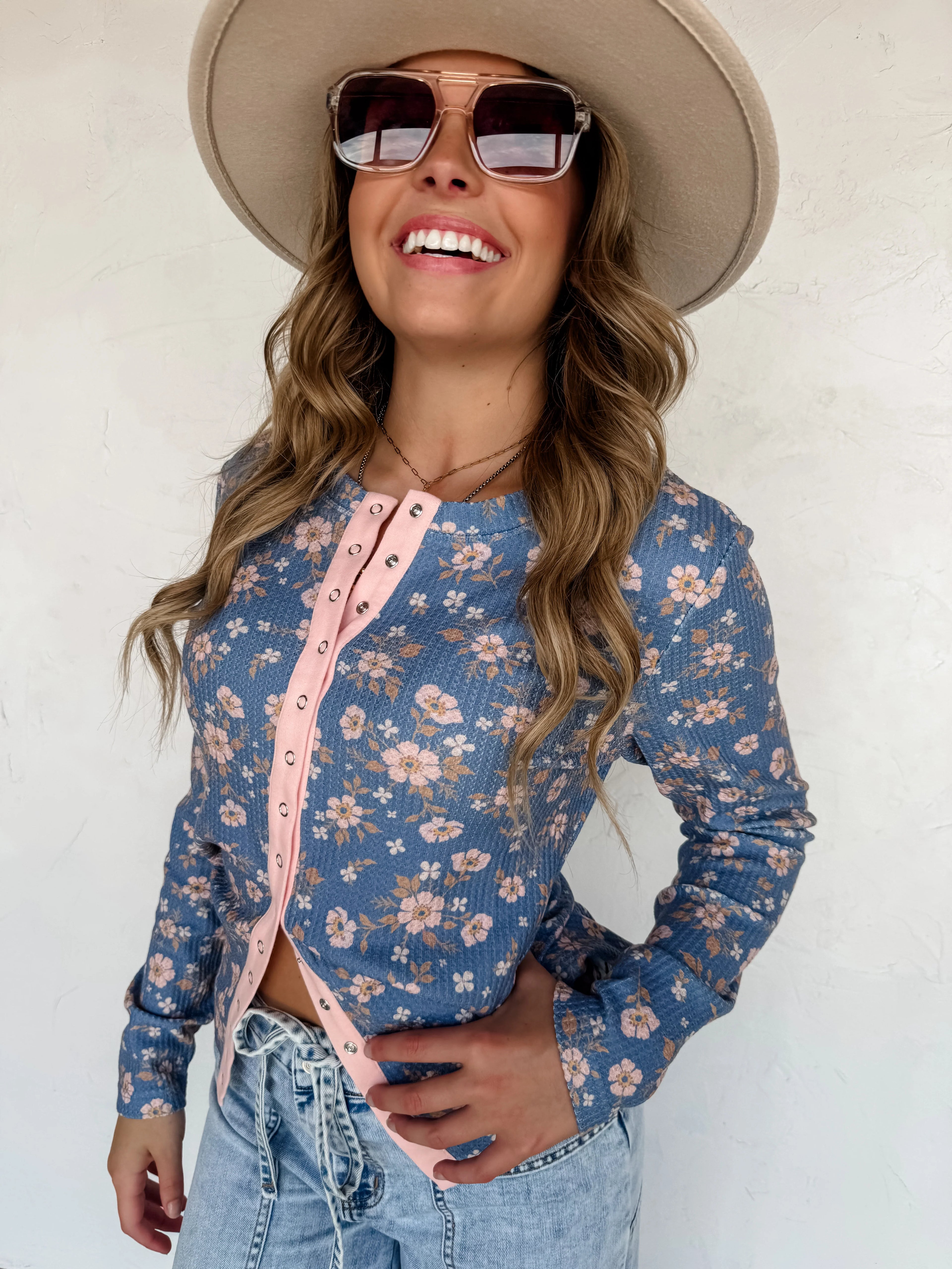 PREORDER: Kori Snap Button Waffle Top by Blakeley (ETA: Late December) - BFF Here