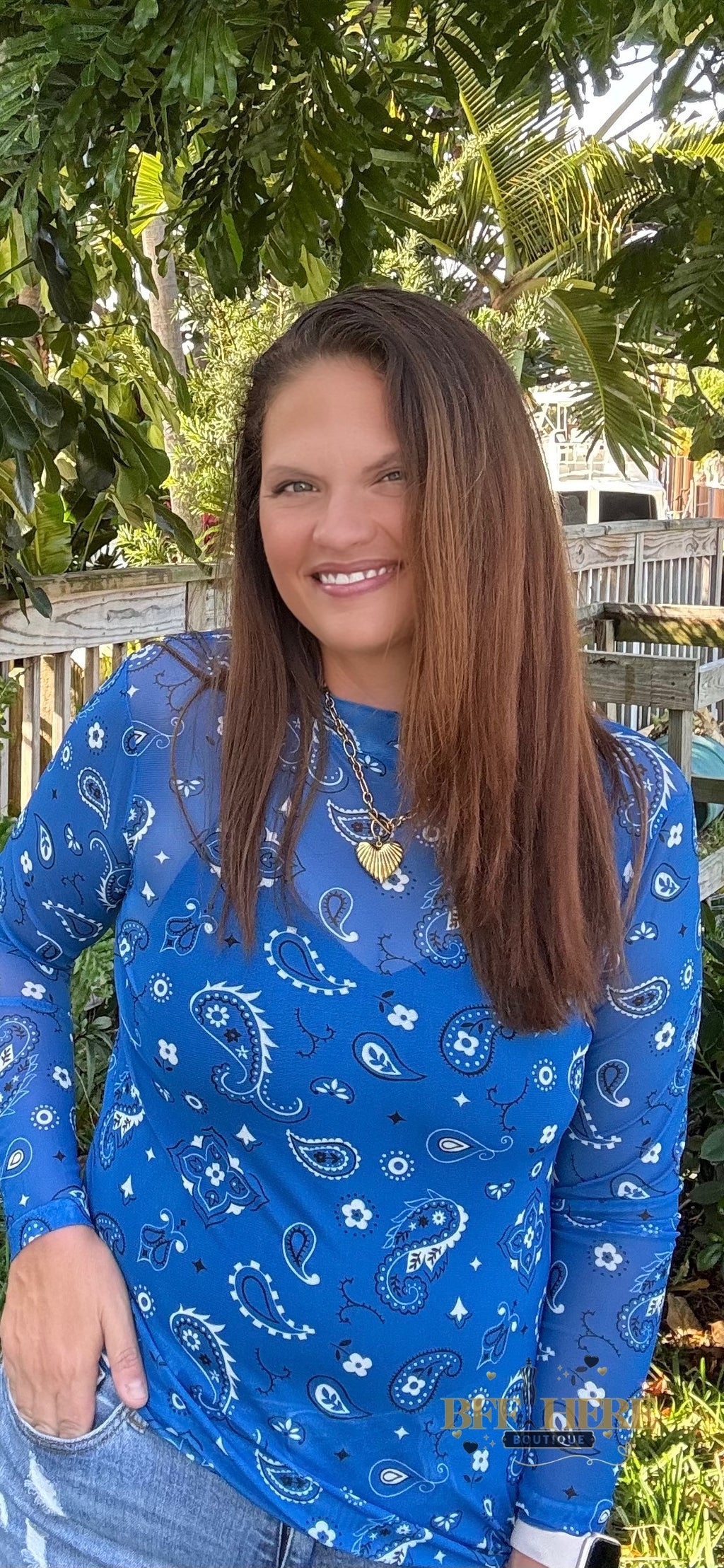 Bandana Babe Mesh Top / Blue by Sterling Kreek - BFF Here