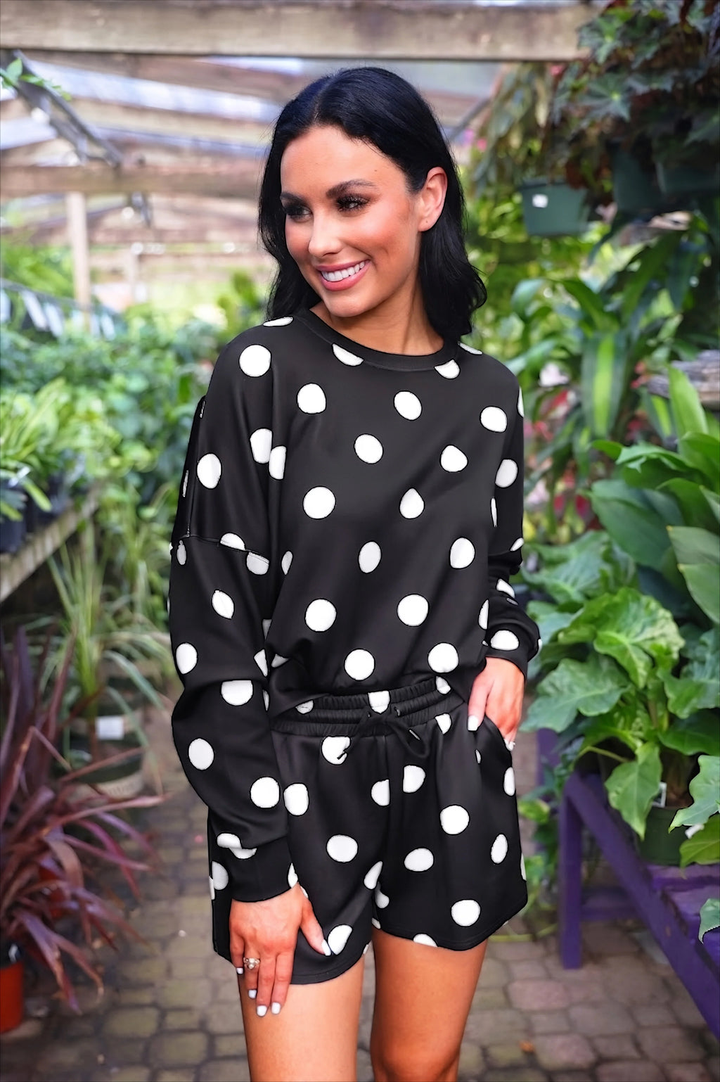 PREORDER: Luna Luxe Pullover Set / After Dark Polka Dot by Jess Lea (ETA: August)