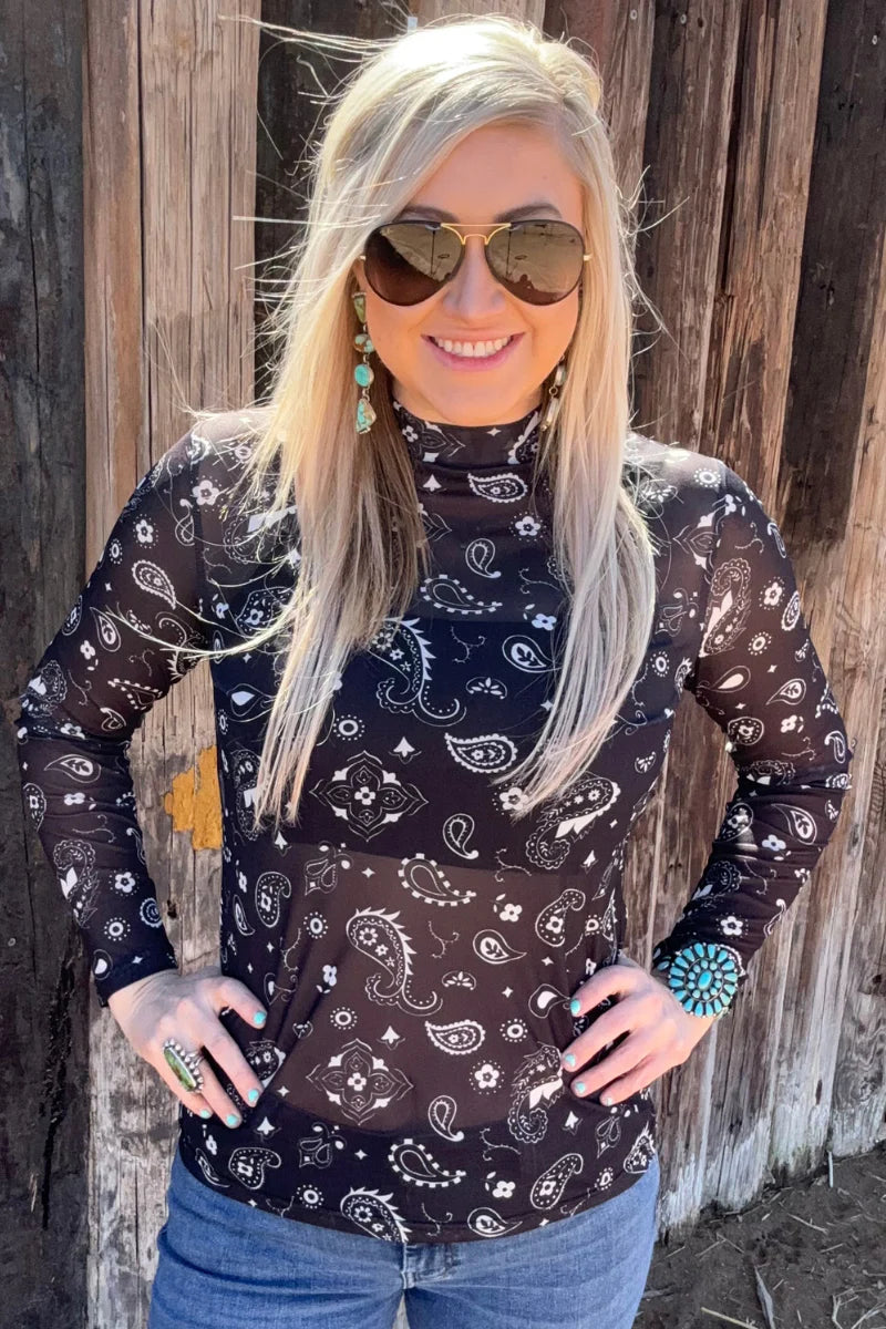 Bandana Babe Mesh Top / Black by Sterling Kreek - BFF Here