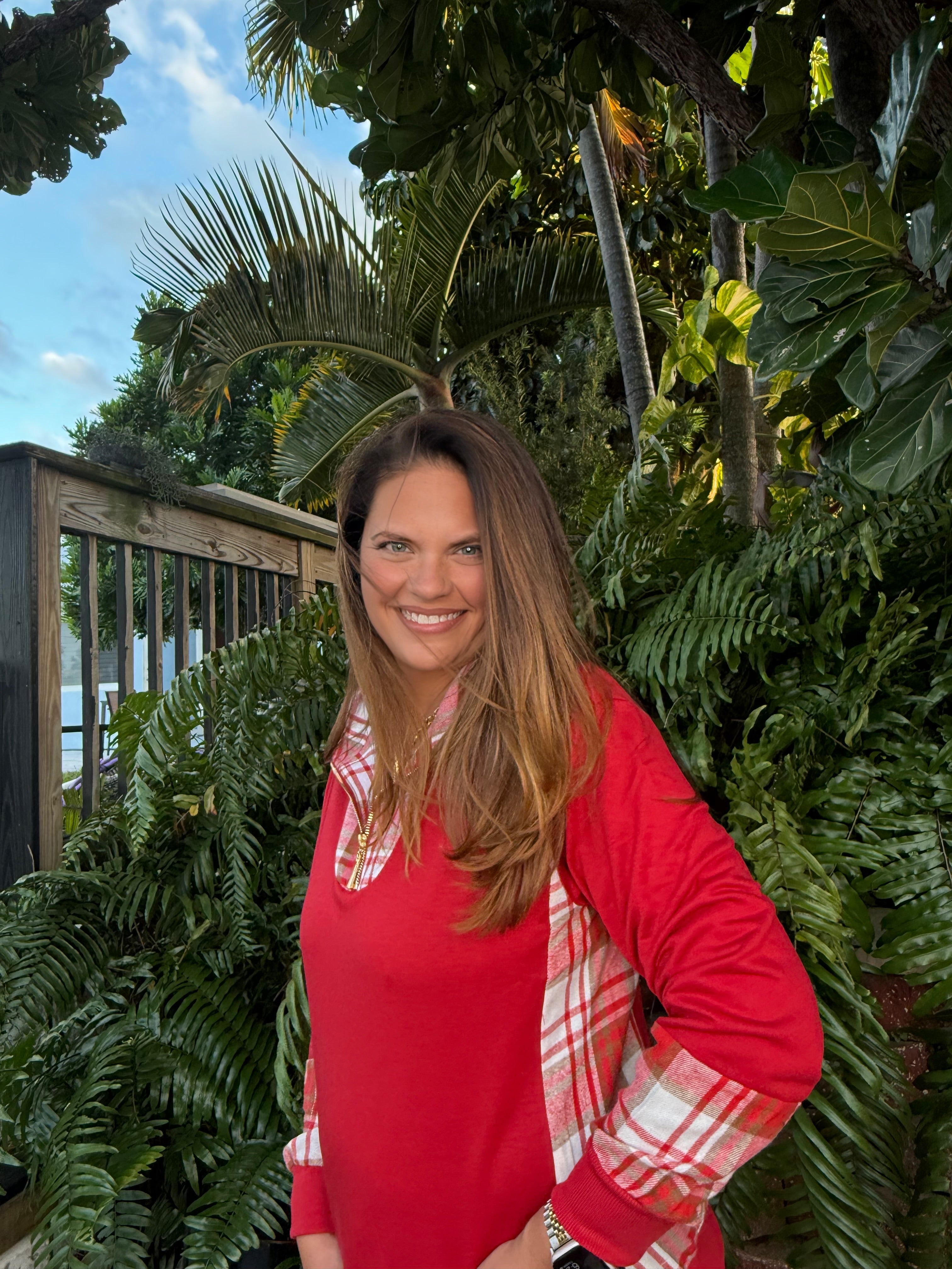 Juniper Plaid Pullover by Jess Lea / Red - BFF Here