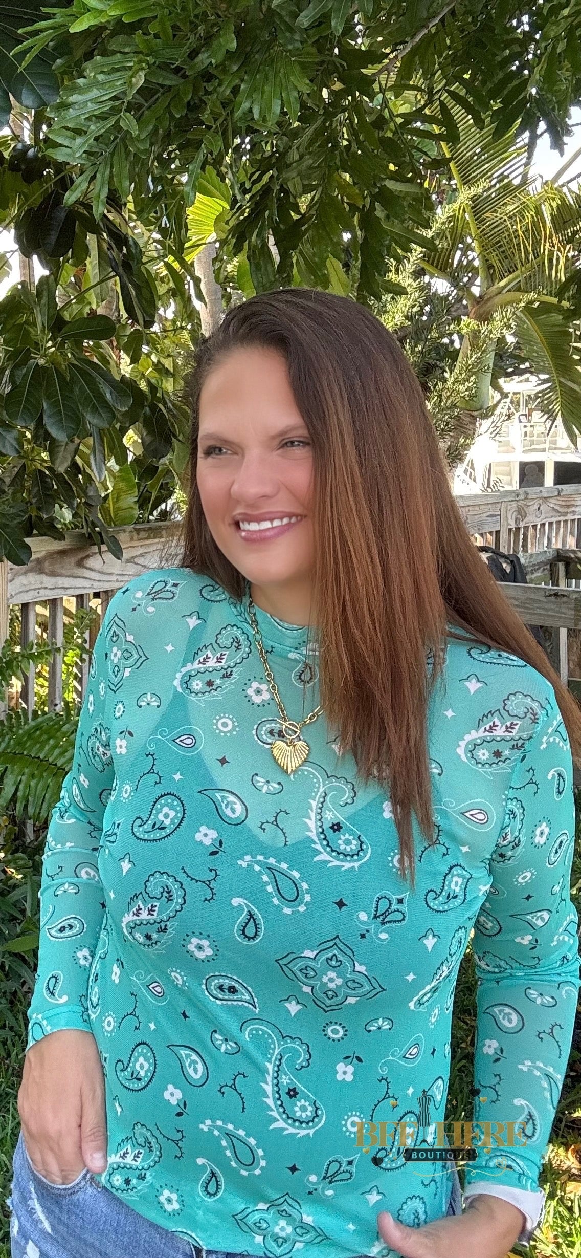 Bandana Babe Mesh Top / Turquoise by Sterling Kreek - BFF Here