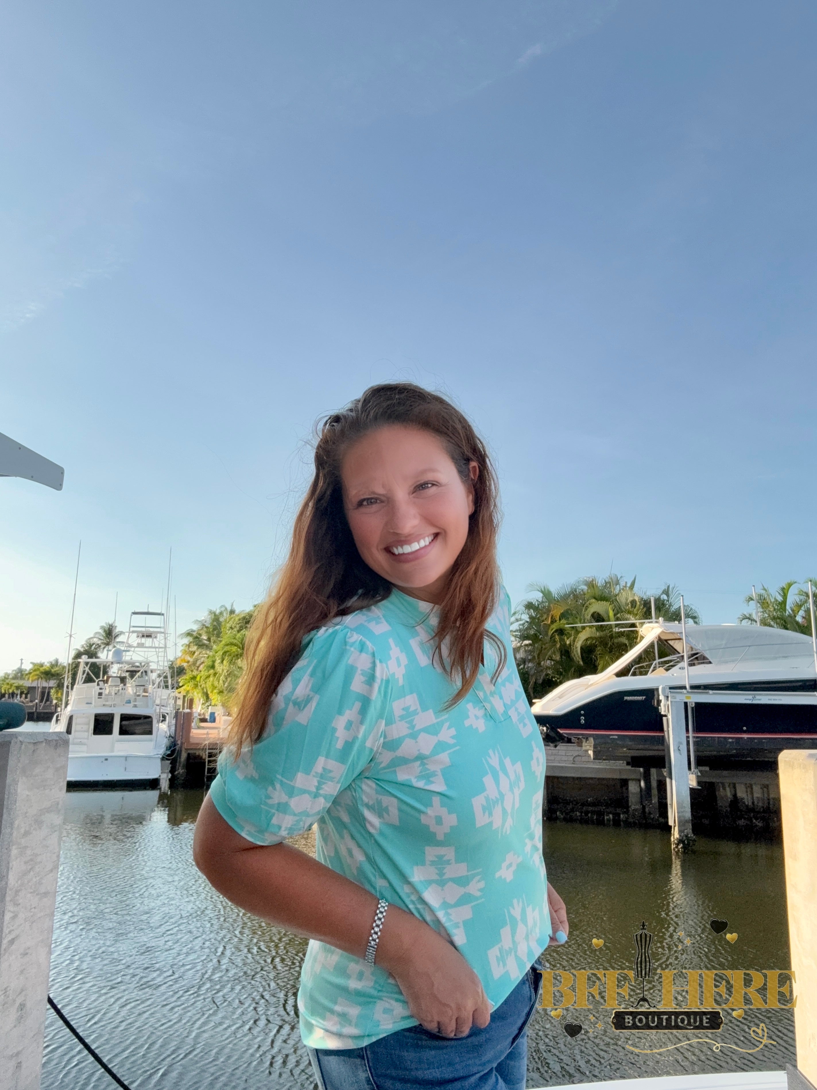 Turquoise  Dreams Top by Sterling Kreek - BFF Here
