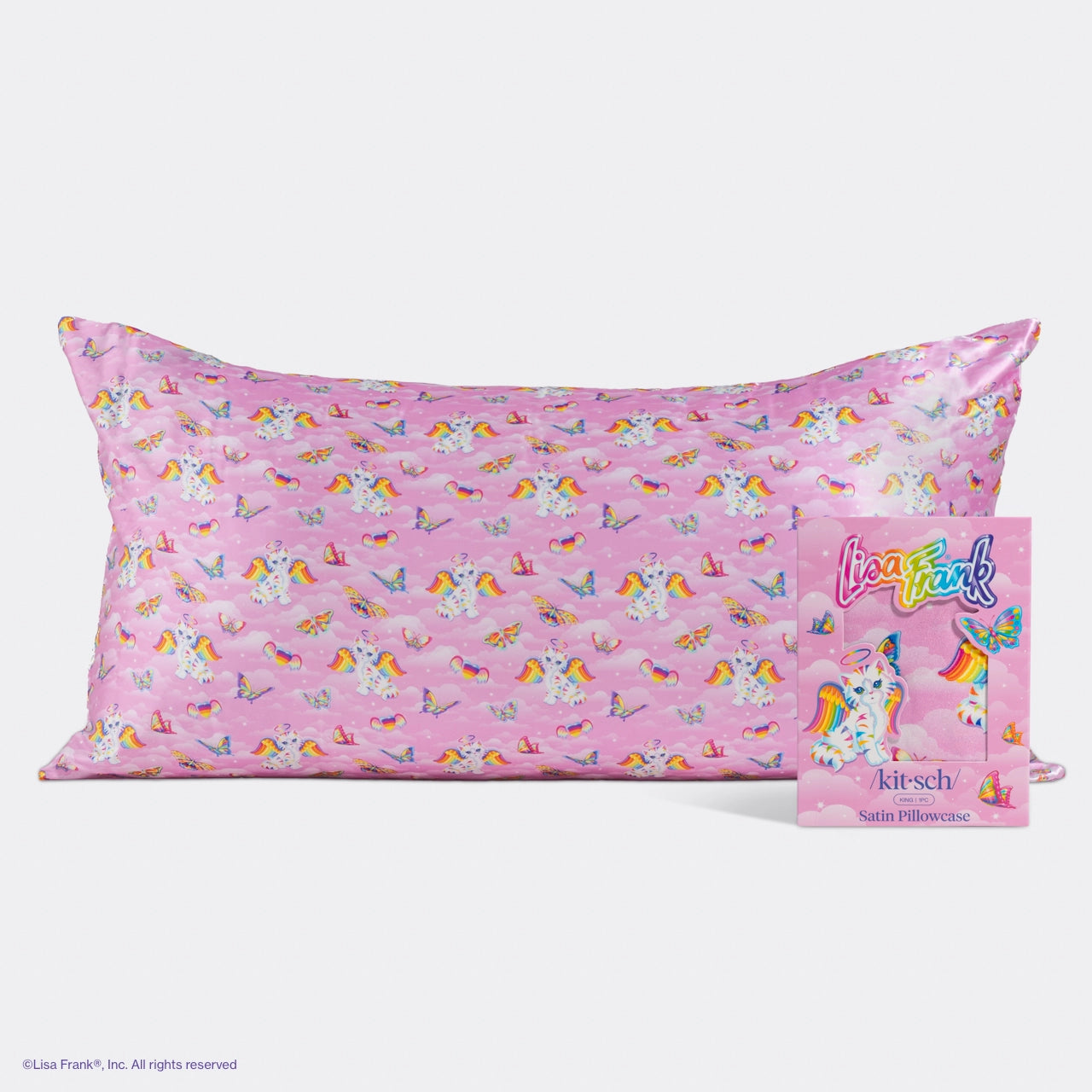 Lisa Frank X Kitsch Satin Pillowcase - Angel Kitty™