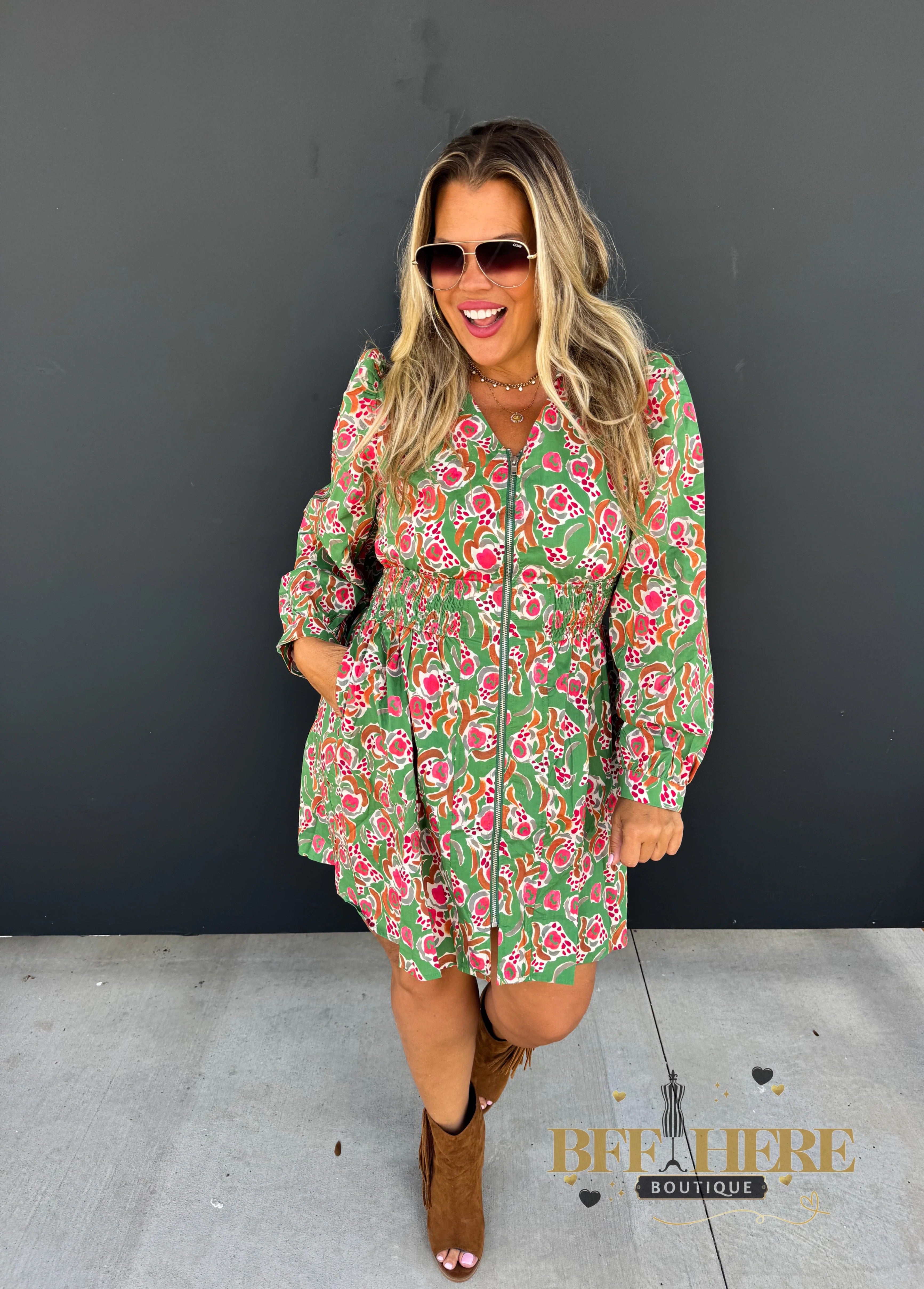 Evangeline Zipper Dress - BFF Here