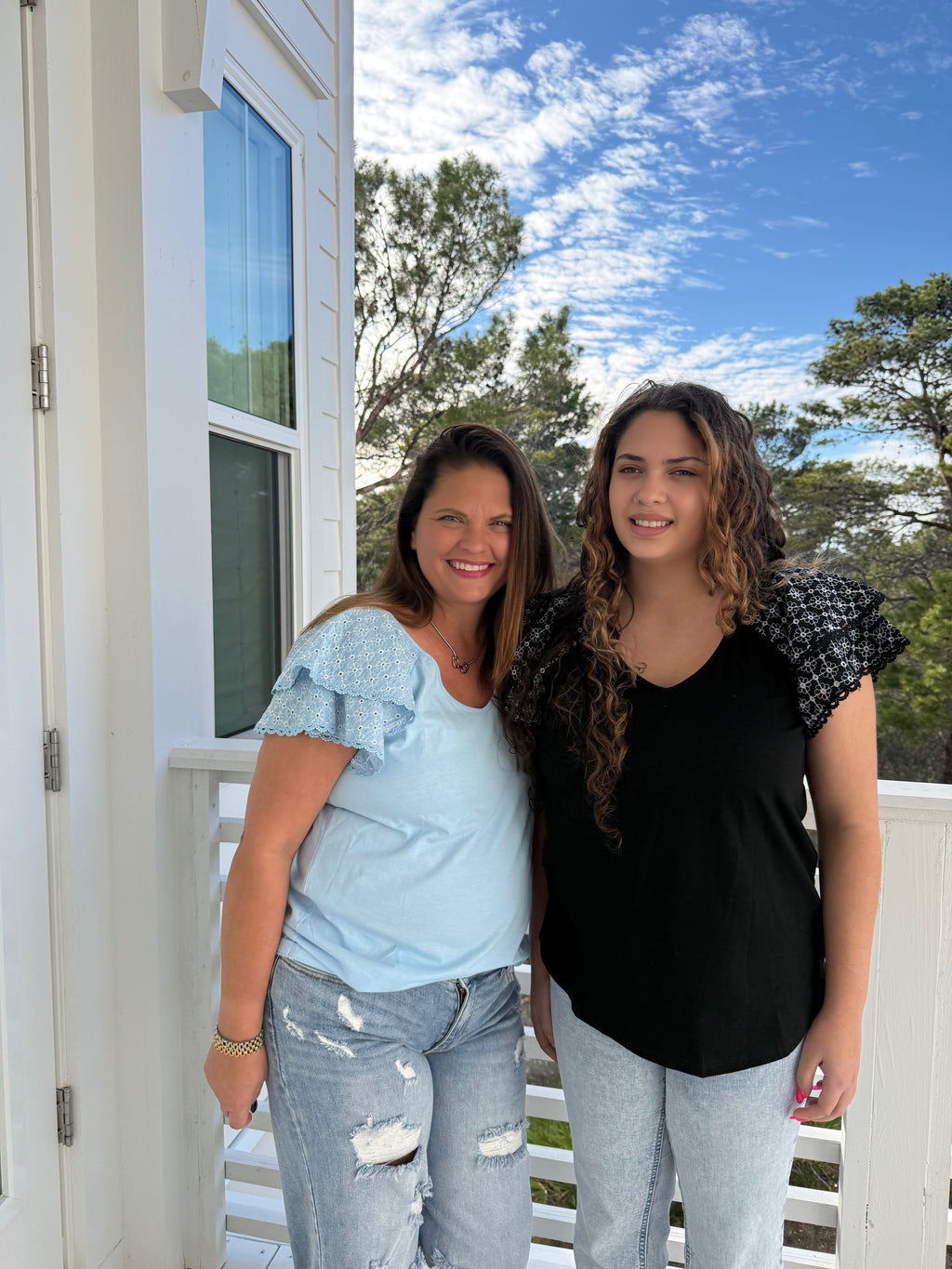 Double Ruffle Sleeve W/ Embroidery Detail Top by Sew In Love (Ships 2-3 weeks) - BFF Here