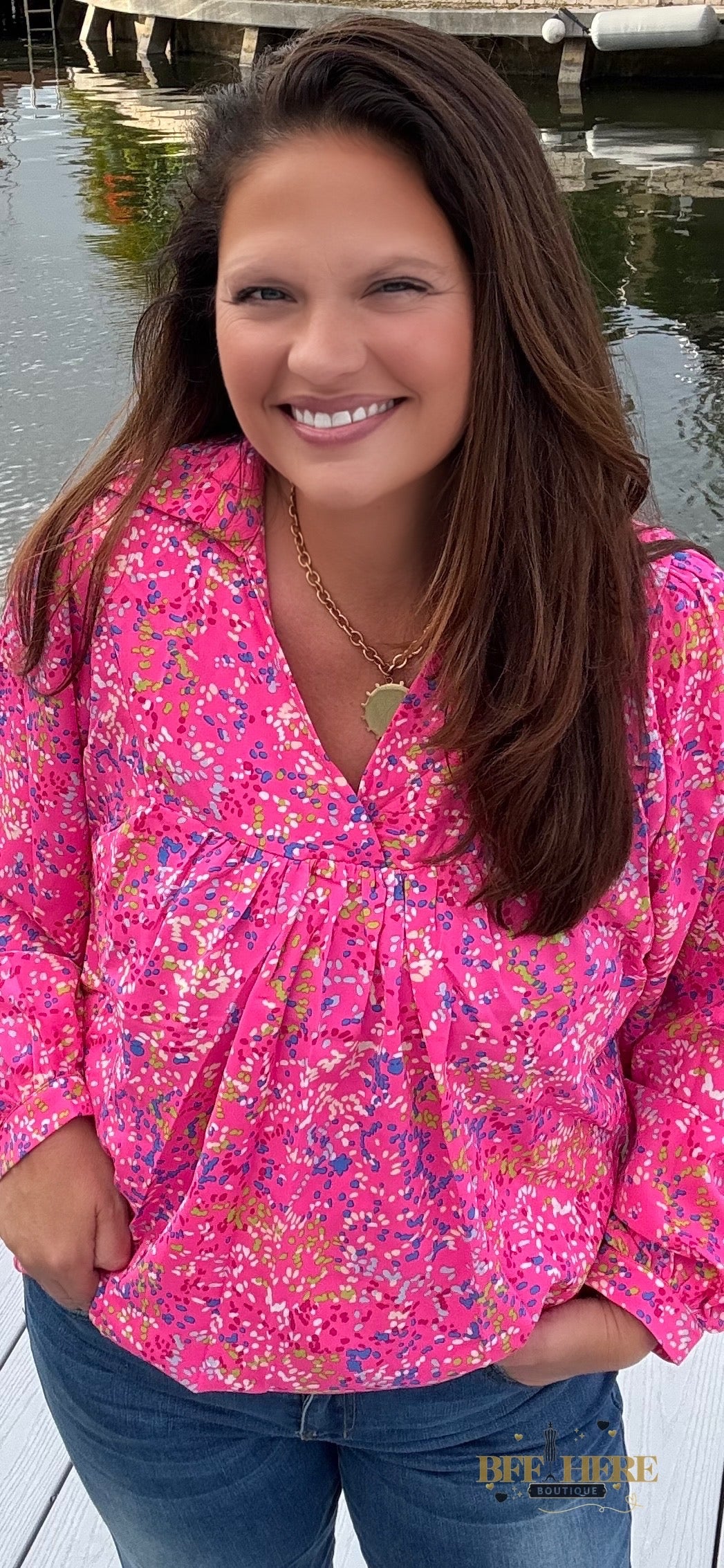 Pink Confetti Blouse - BFF Here